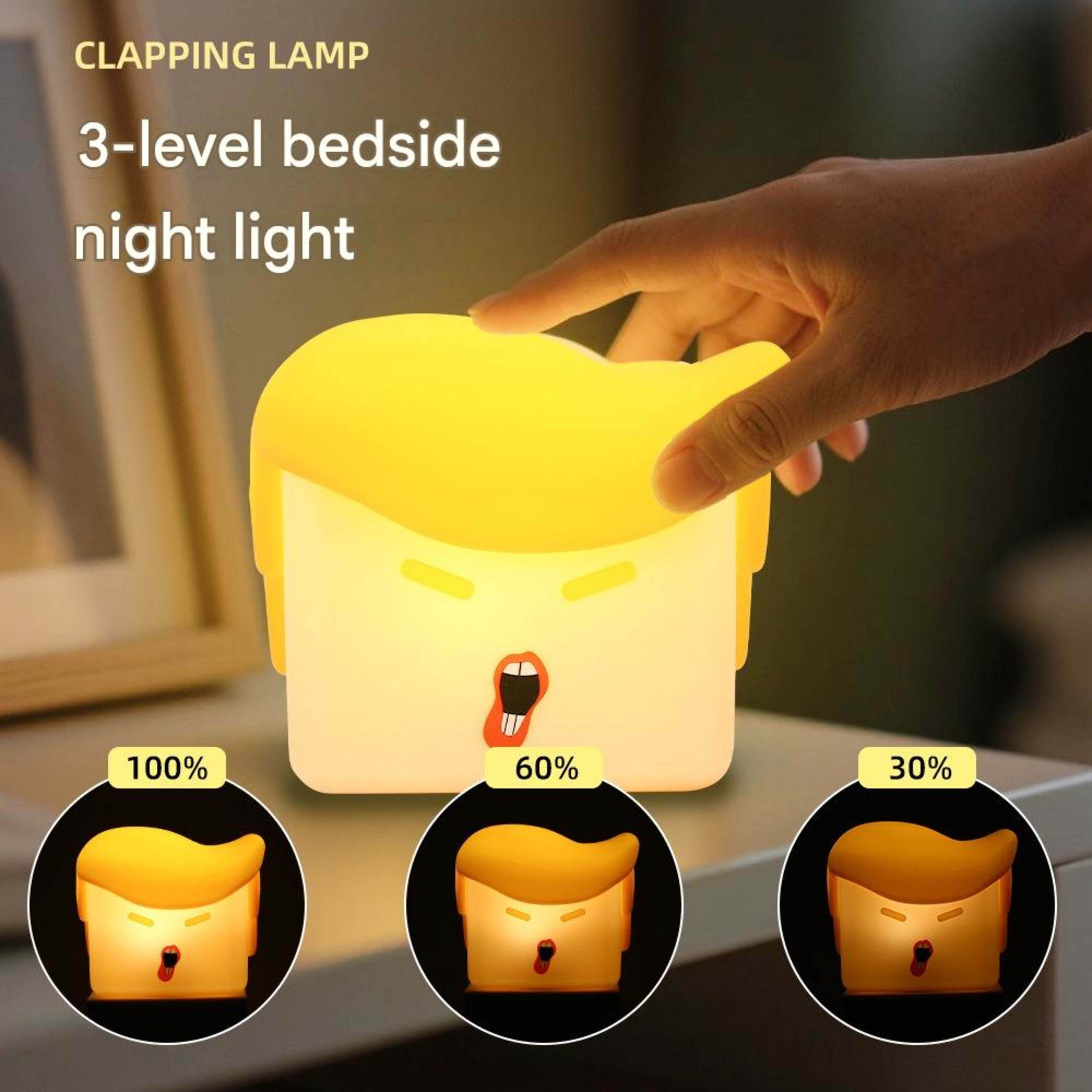 Silicone Pat Light Duck Sleeping Light USB Rechargeable Atmosphere Light Birthday Gift Three-speed Bedroom Bedside Light 8