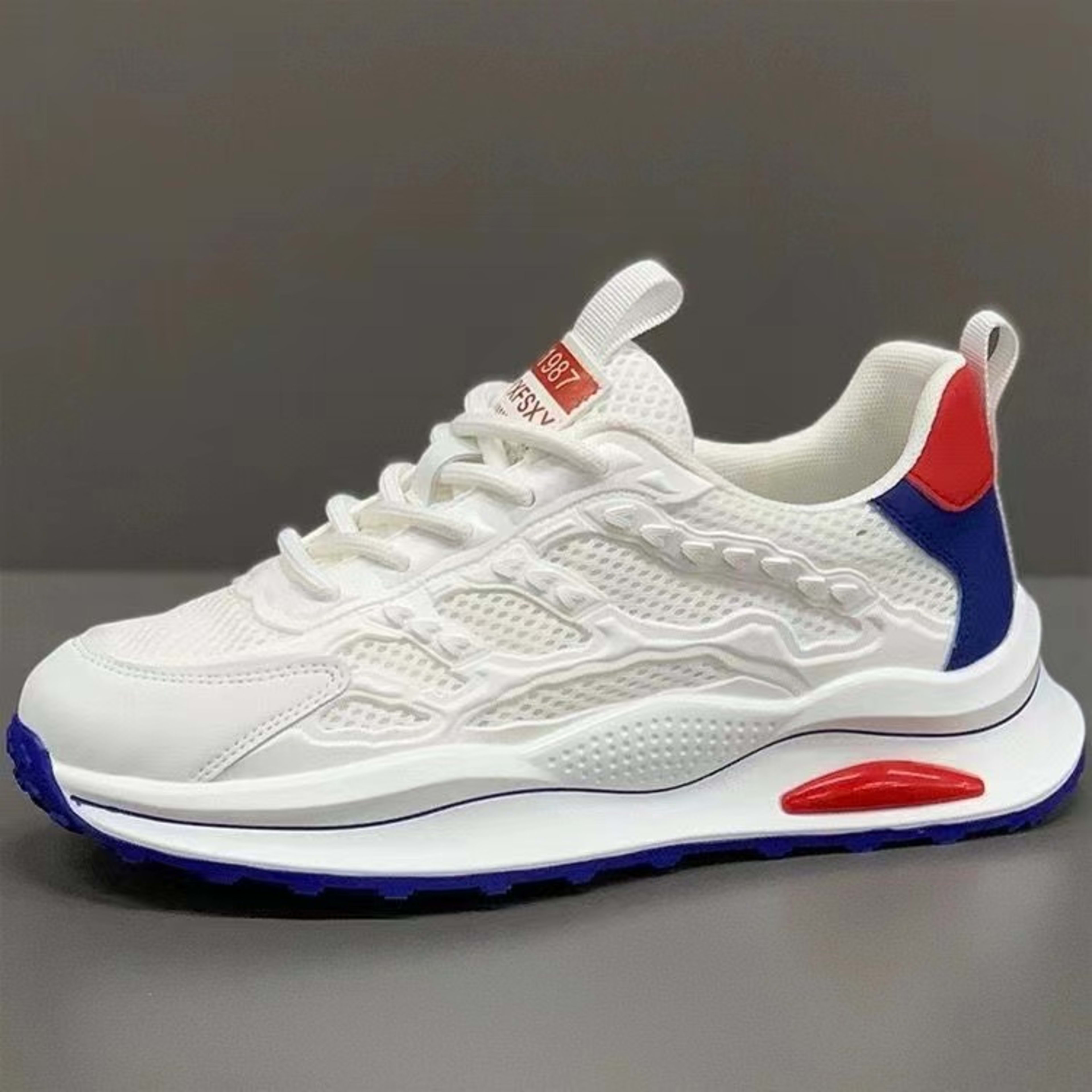 White Laceup Sneakers Fashion Breathable Mesh Flat Shoes Lightweight Versatile Casual Running Walking Shoes 6