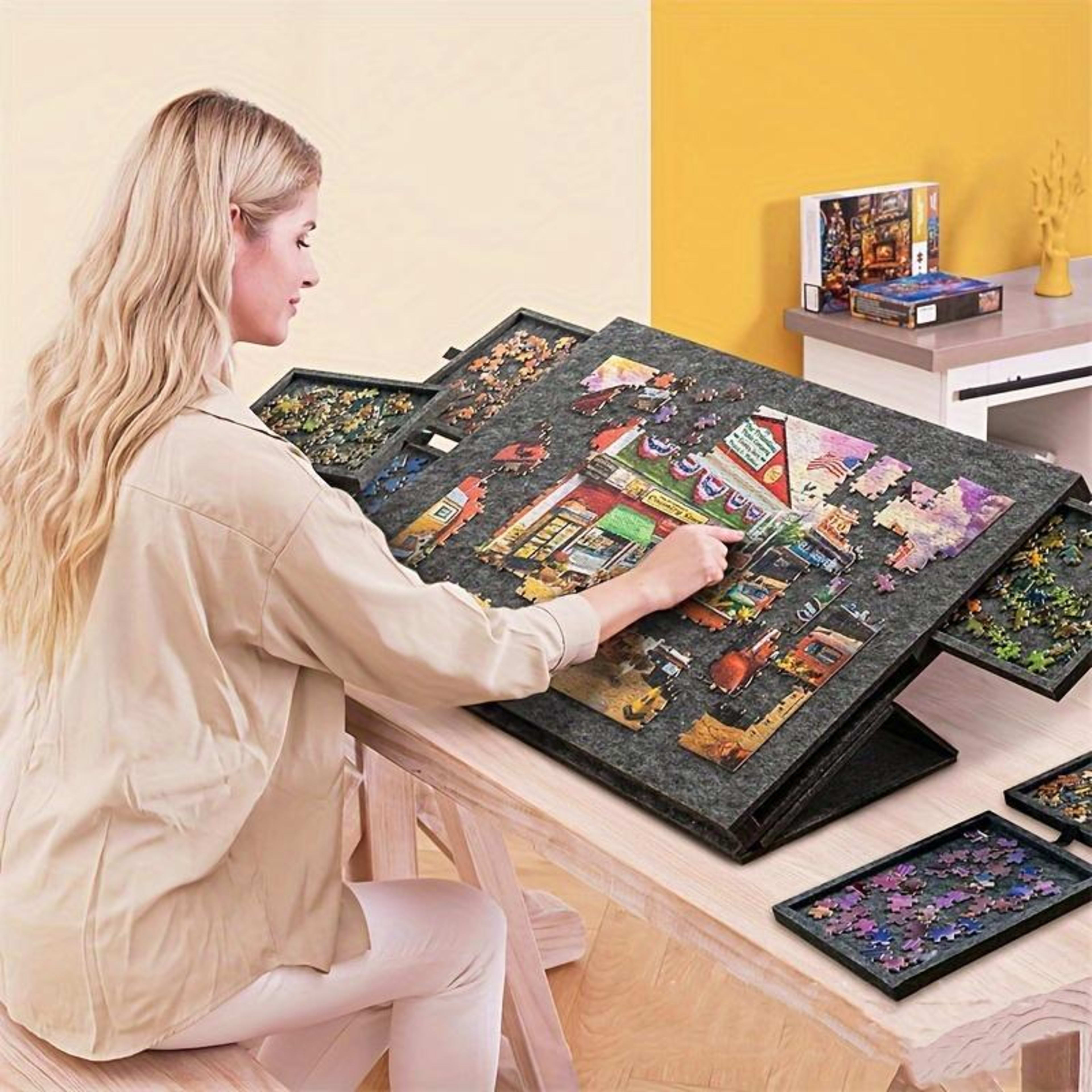 Foldable Puzzle Table With Sorting System Portable Puzzle Organizer For Adults Featuring A Built-in Stand And Protective 23