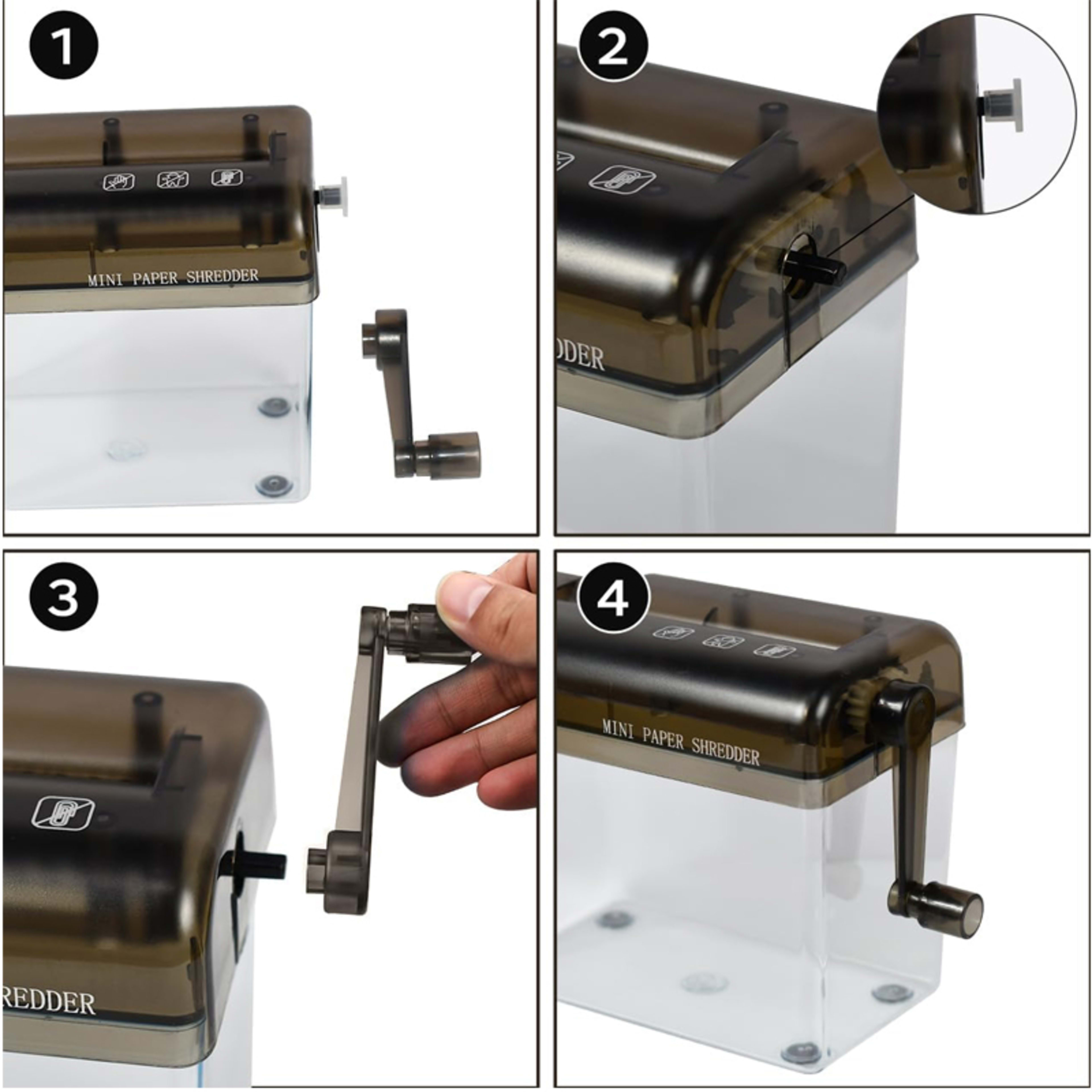 Portable A6 A4 Paper Hand Shredder Manual Straight Cut Home Office 3
