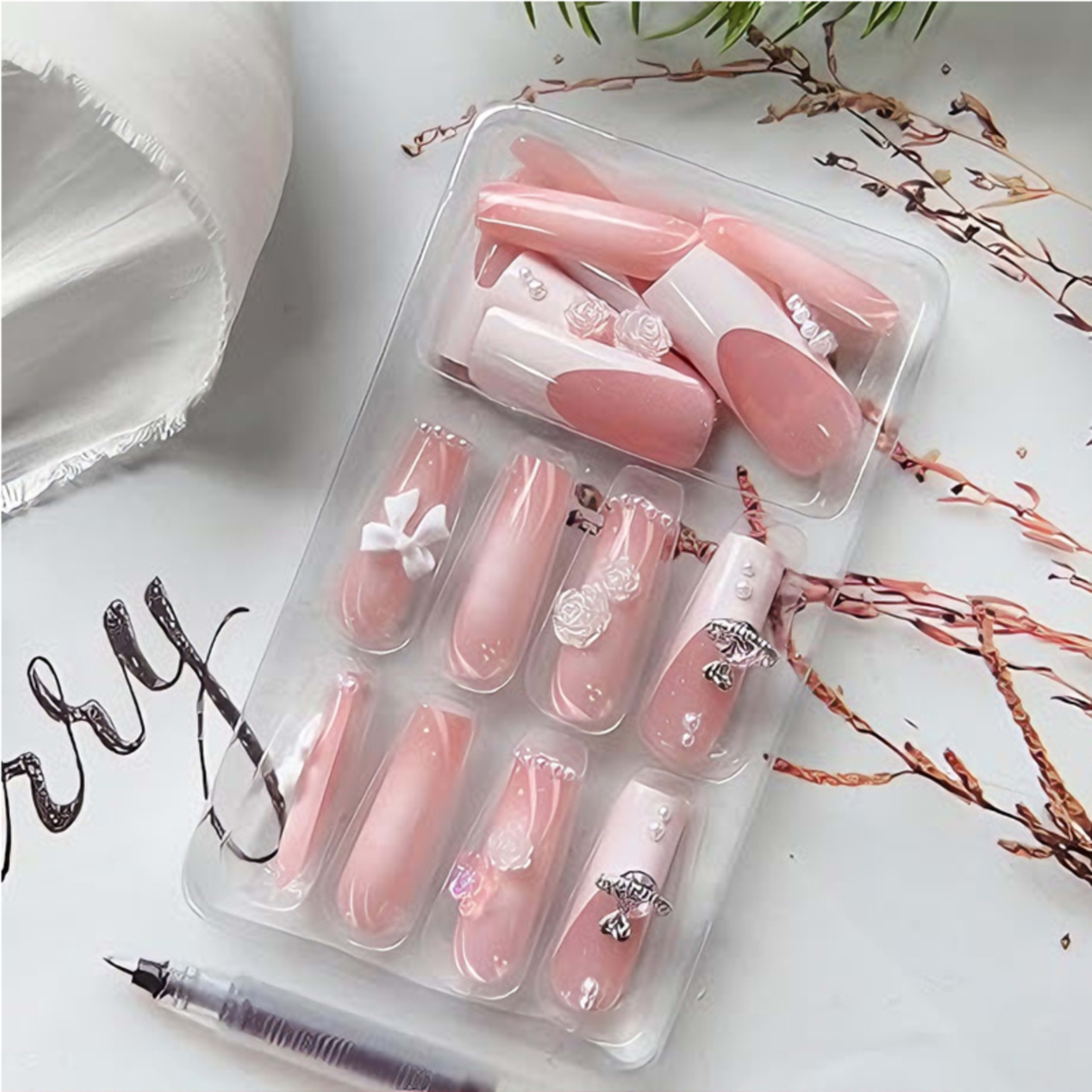24 PCS Planet Pearl Flower Nail Art 7
