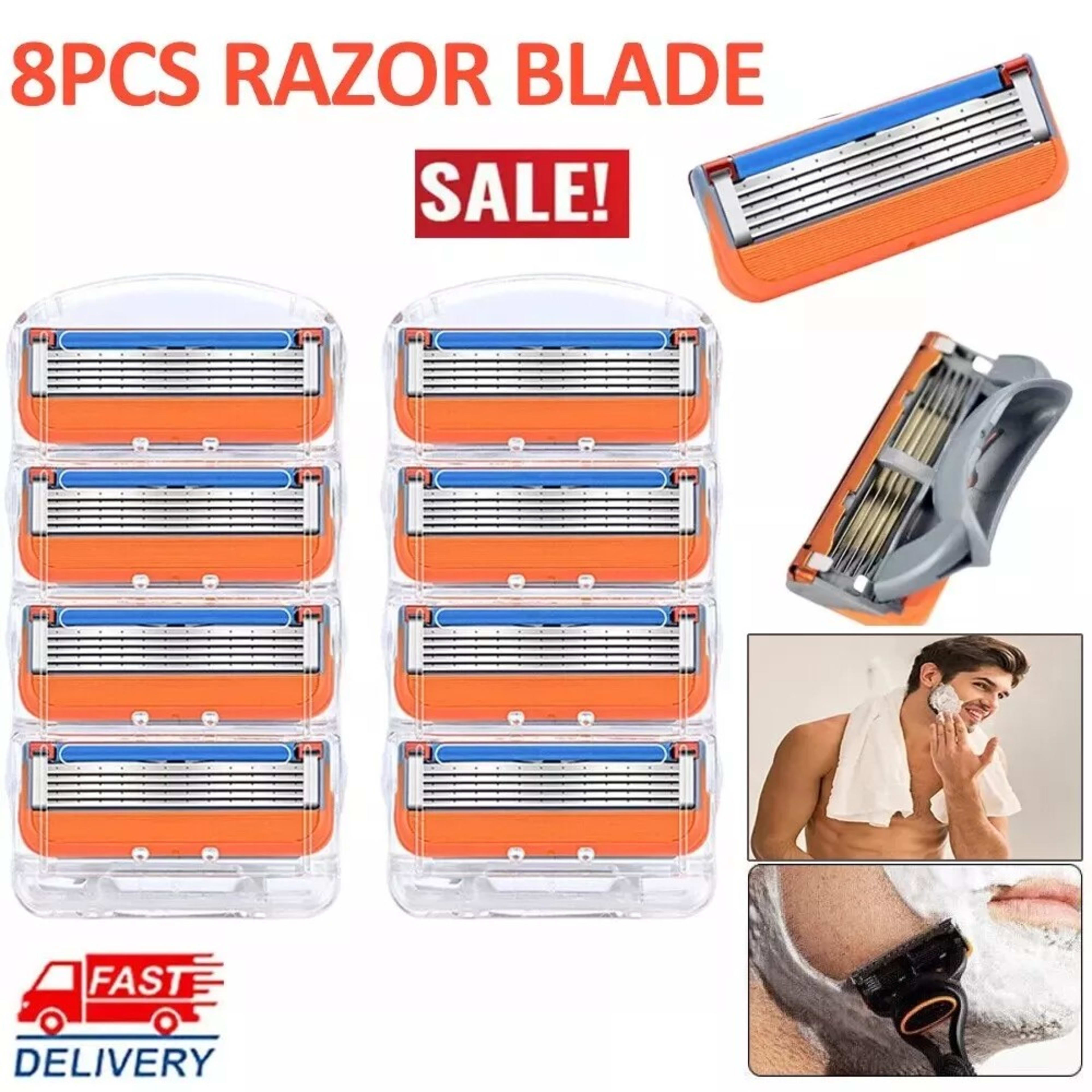 8PCS Disassembled Stainless Steel Shaver Blade Holder For Men's Razor Blades,Gillette Fusion Blade Refills Compatible 2