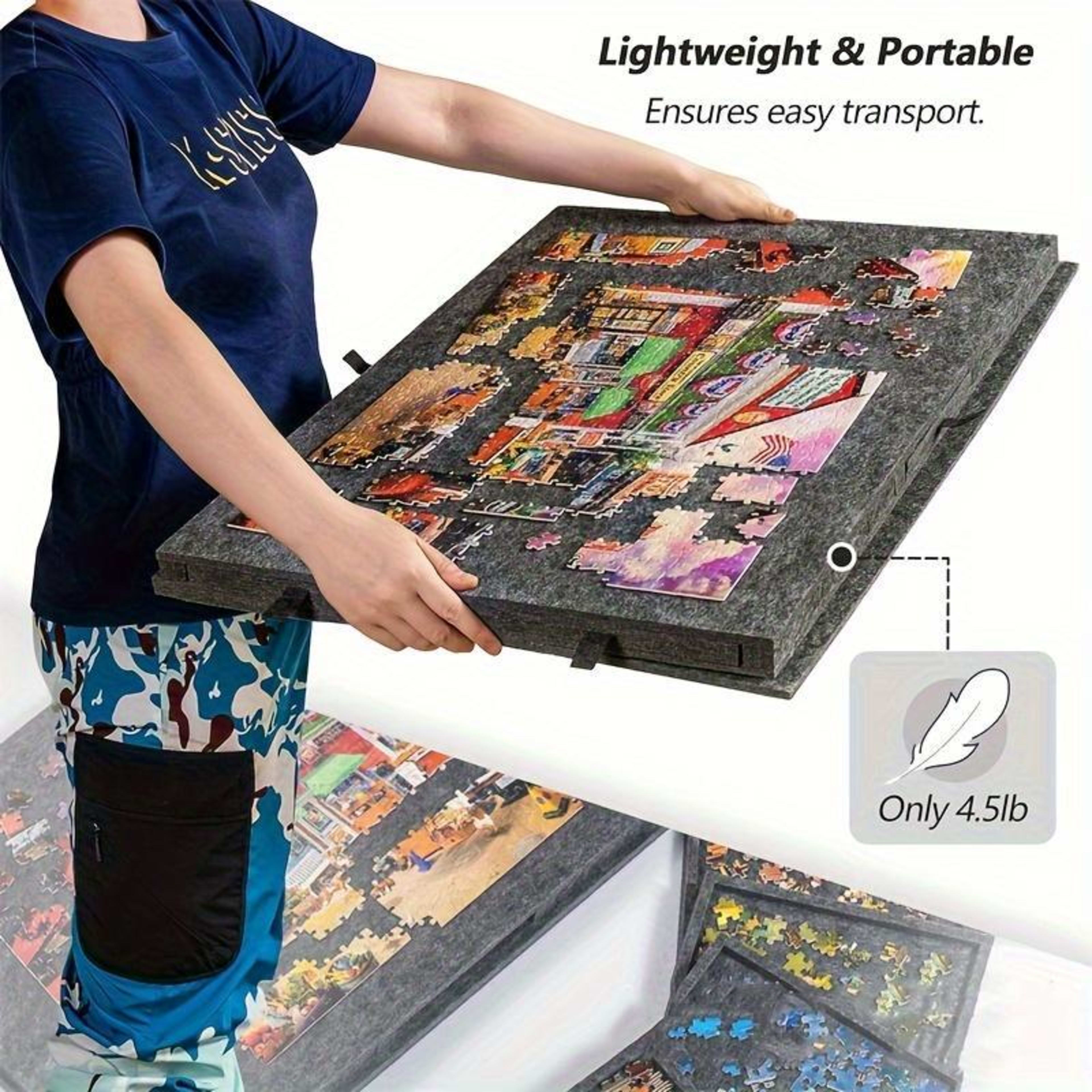 Foldable Puzzle Table With Sorting System Portable Puzzle Organizer For Adults Featuring A Built-in Stand And Protective