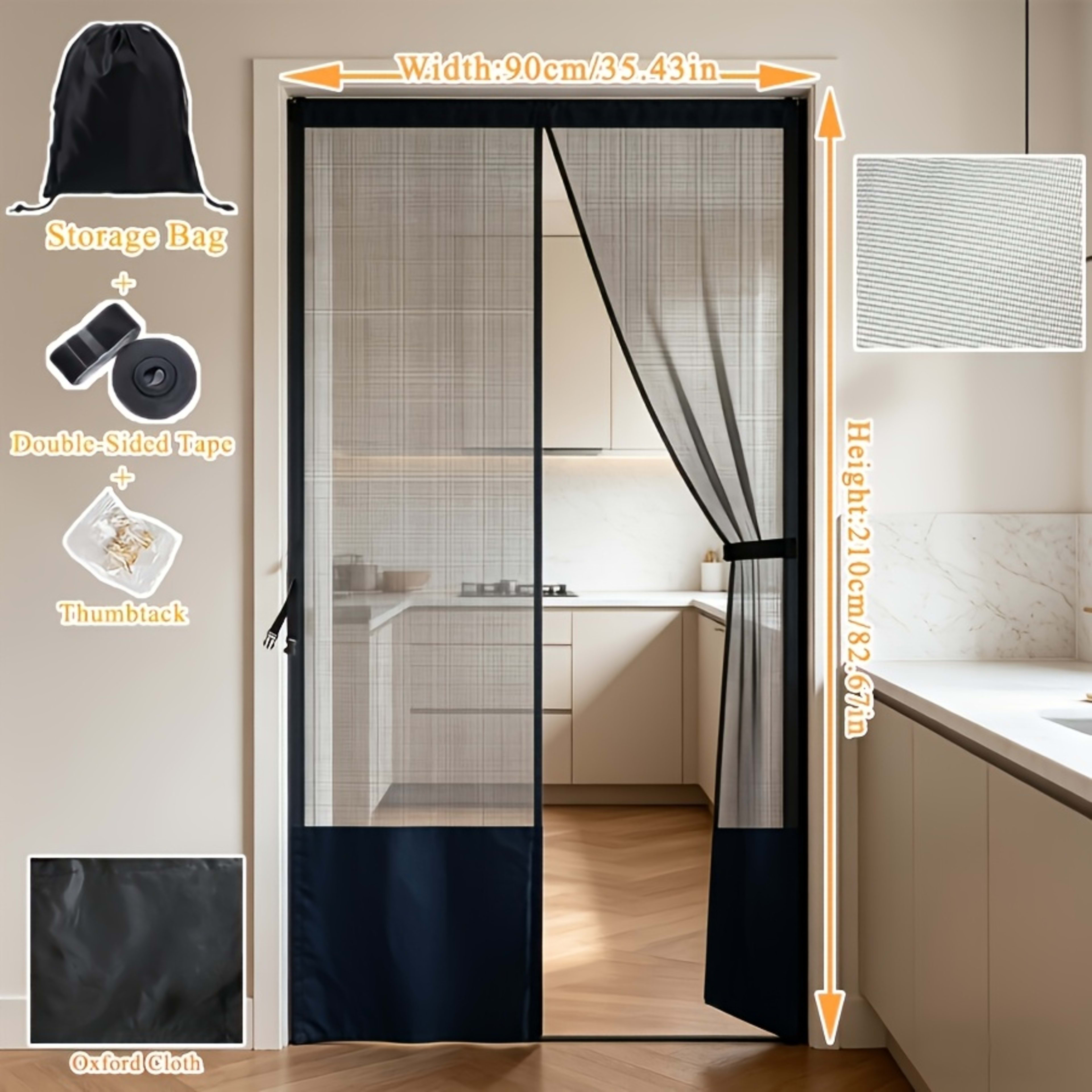 Magnetic Mesh Door Screen, No Drilling Required, Anti-Mosquito Dustproof, Automatic Closure, Pet Friendly, Ideal For Liv 11