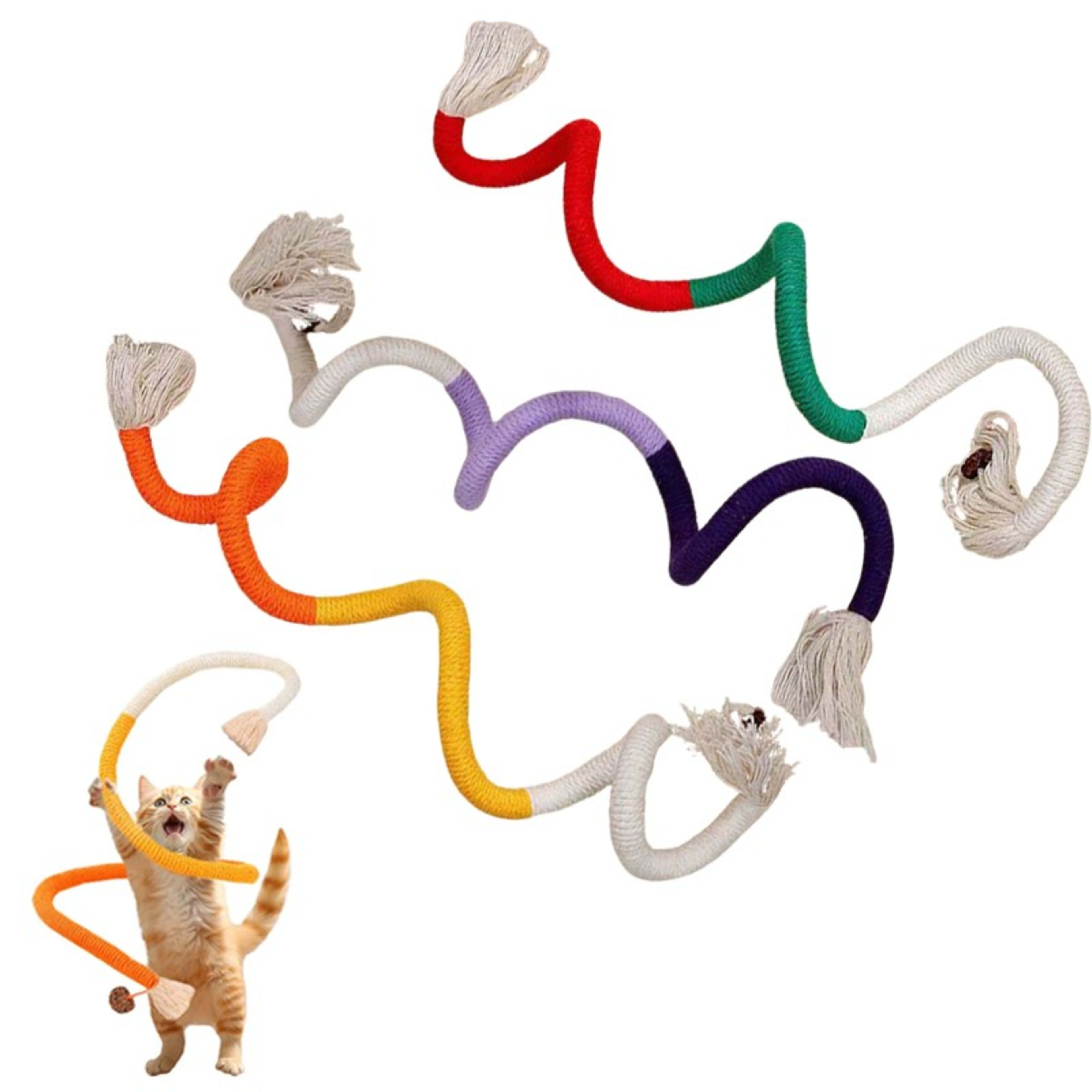 3pcs Catnip Rope Cat Chew Toy Teeth Cleaning Interactive Kitten Teething Play 70cm 4