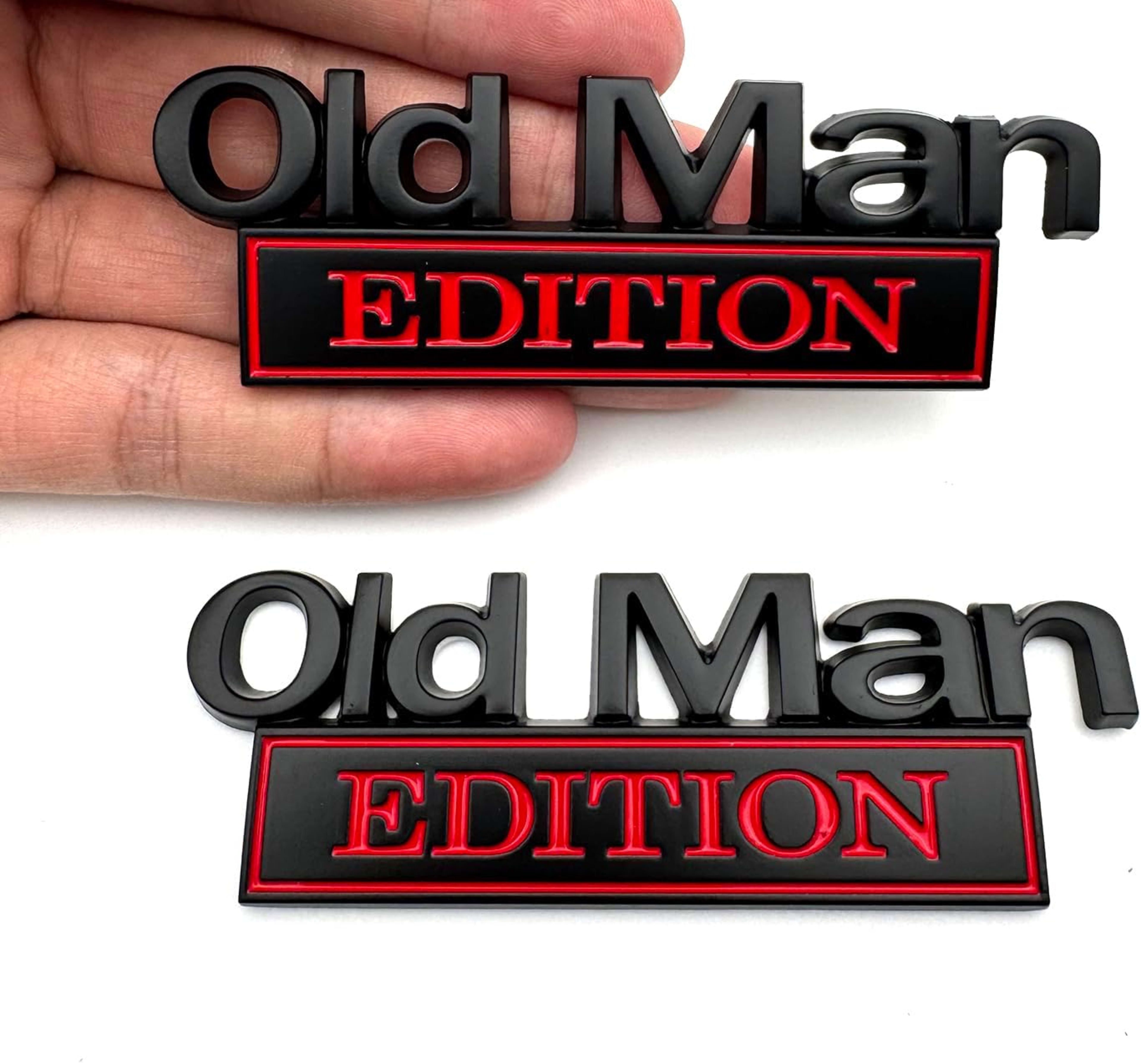 2pack Old Man Edition Emblems, Seabee Emblem 3D Badge Decal Car Truck SUV,Refrigerator Sticker,Window Display Stickers,B 10