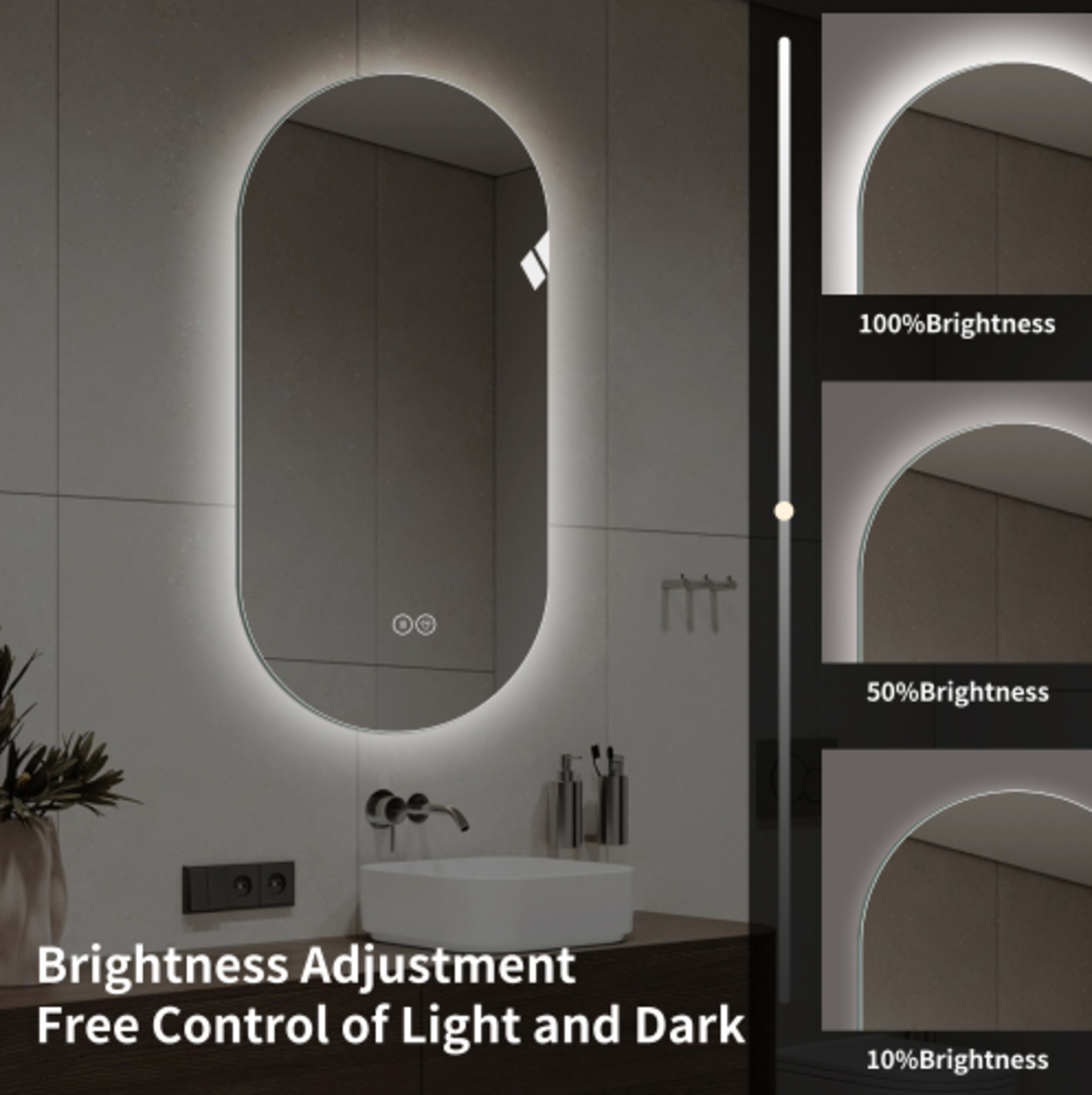 48x24 Inch Smart Wall Mounted LED Touch Screen Anti-fog Mirror Bathroom Mirror, Barber Shop Mirror 4
