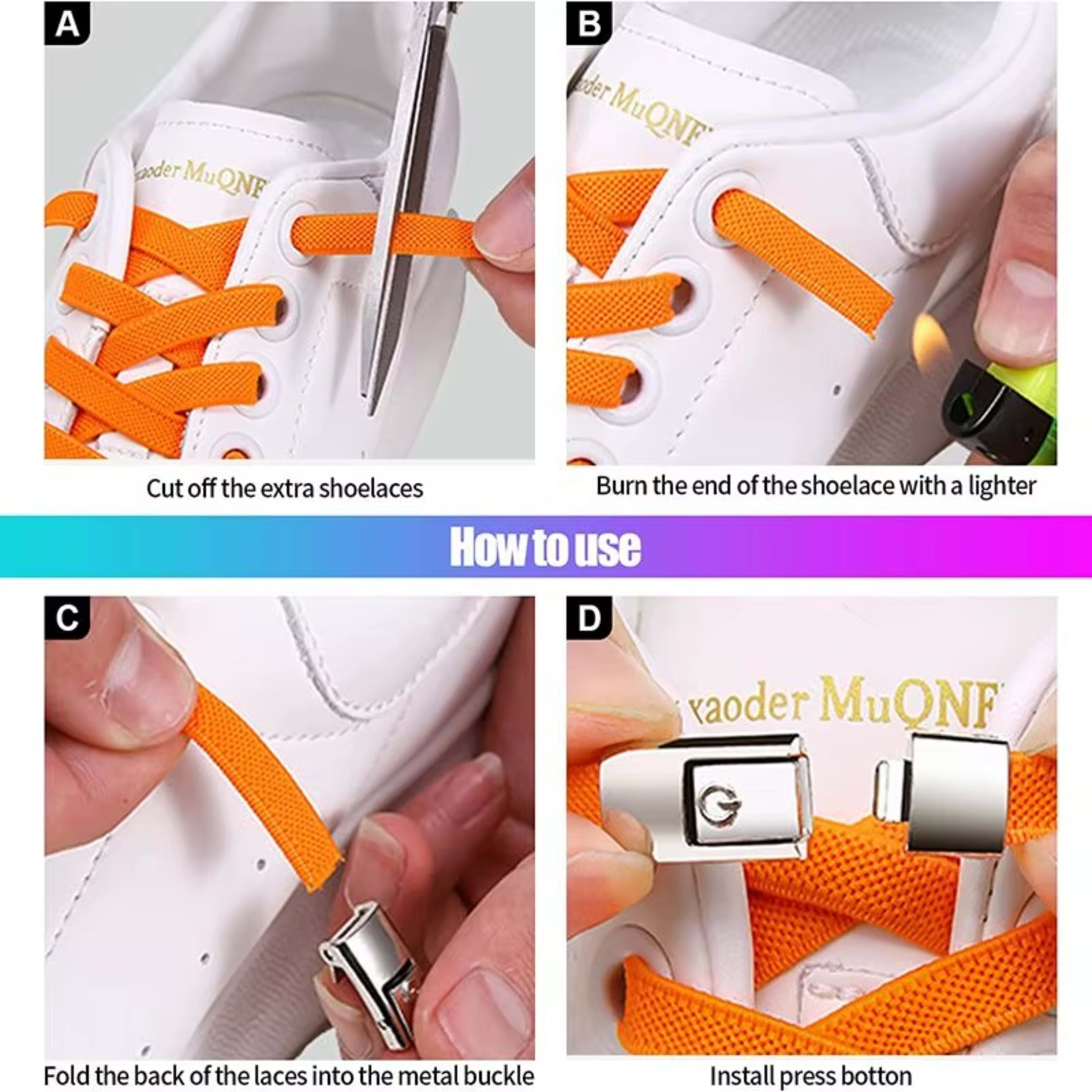 Stretch No Tie Shoelaces  Magnetic No Tie Shoelaces Magnetic Shoe Strings,Shoelaces Magnetic Lock Flat Elastic No Tie Fo 5
