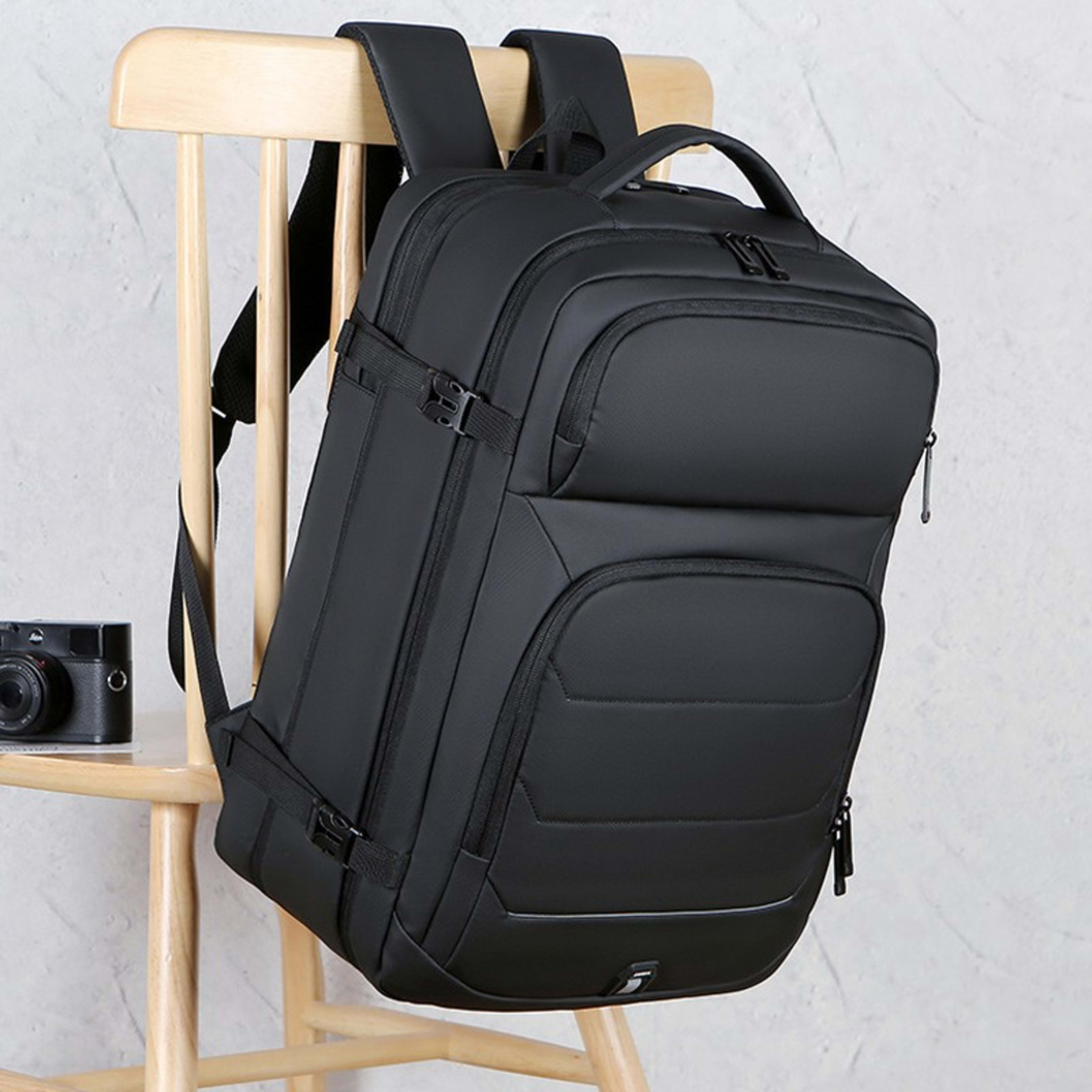 Men 18 Inch Expandable Backpack USB Port Laptop Rucksack Waterproof School Bag 5