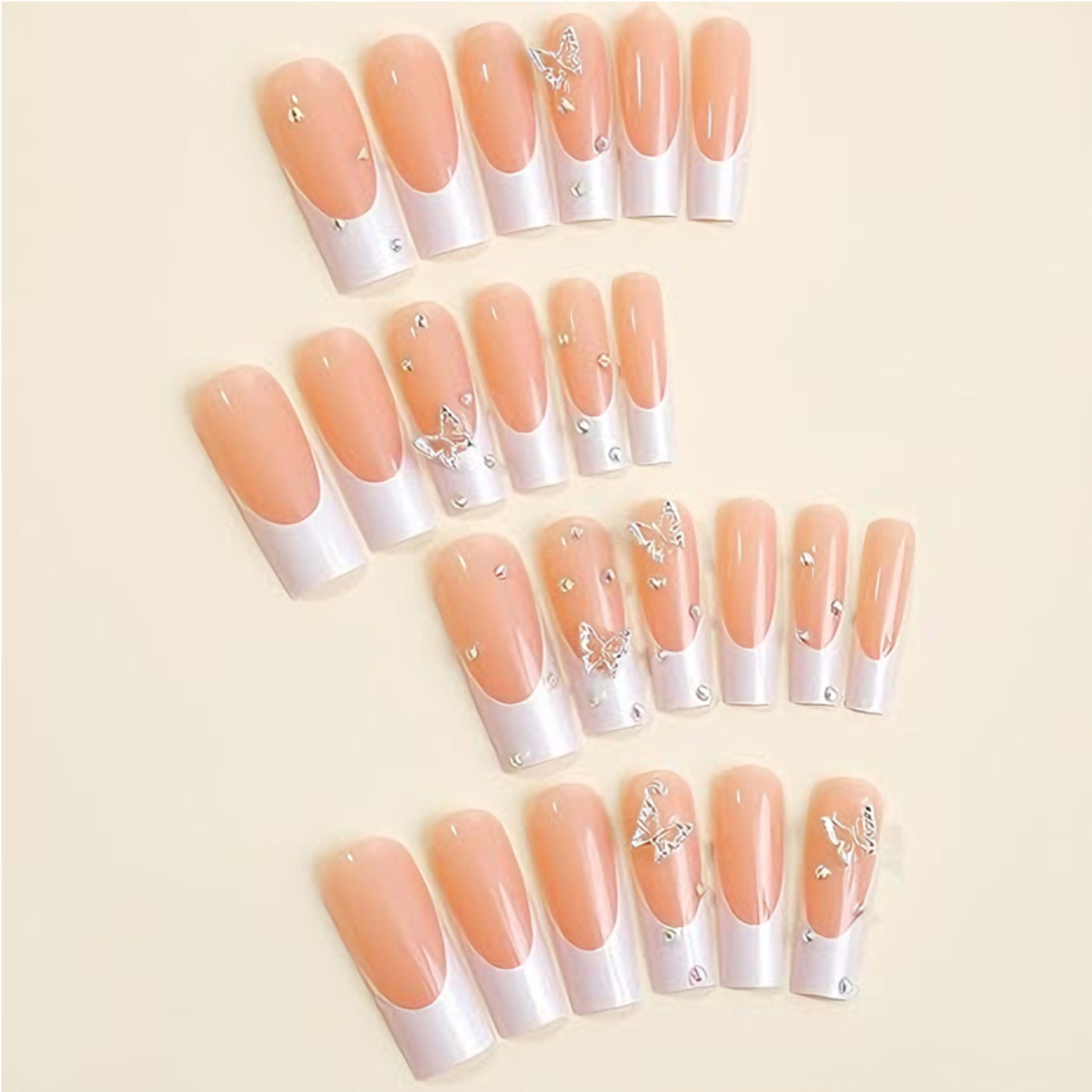 24 PCS Diamond Butterfly Nail Art 3