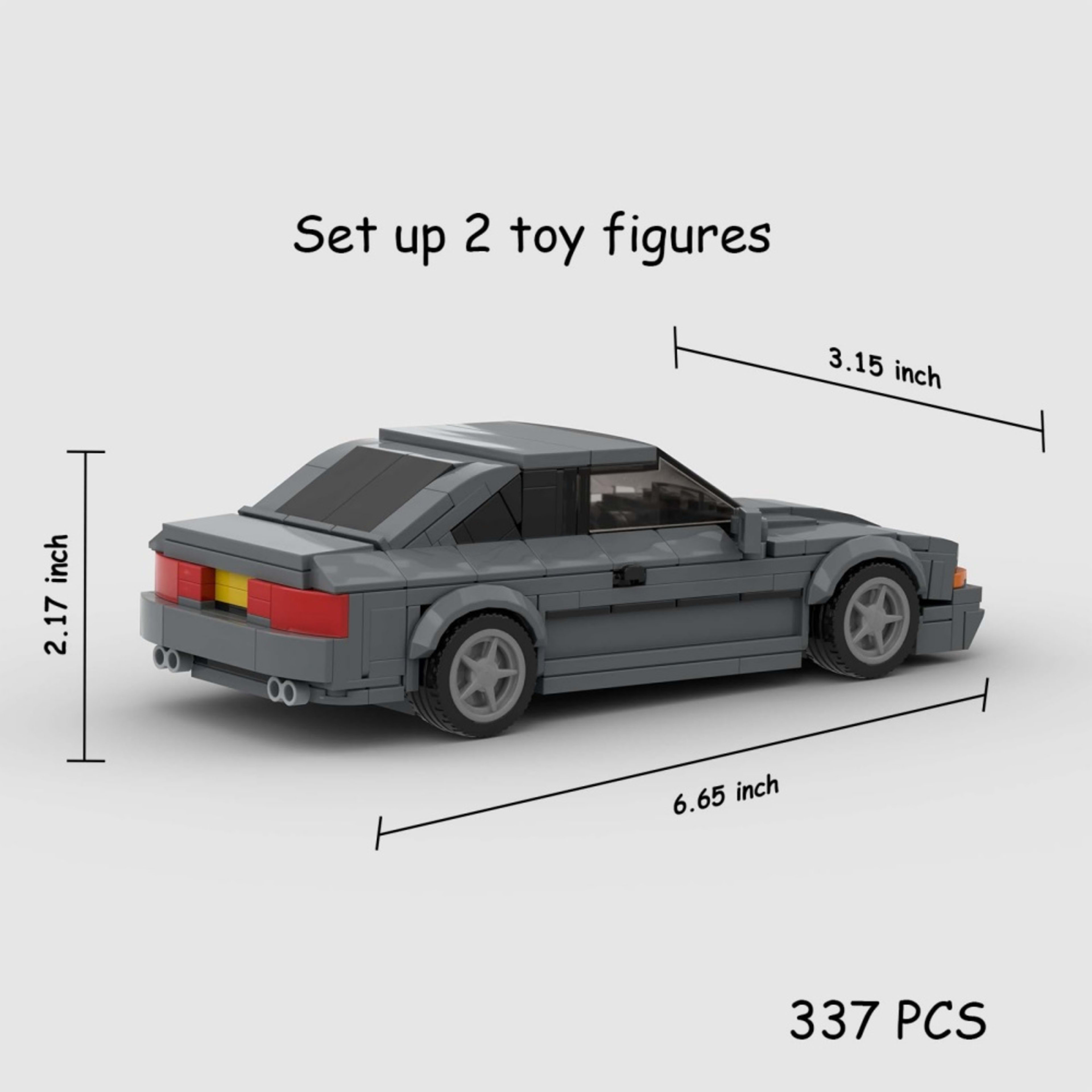 337PCS Gray Classic Sports Car Building Blocks, Retro Coupe Vehicle Model Kit Toy For Kids And Adults,Collectible Car Gi 3