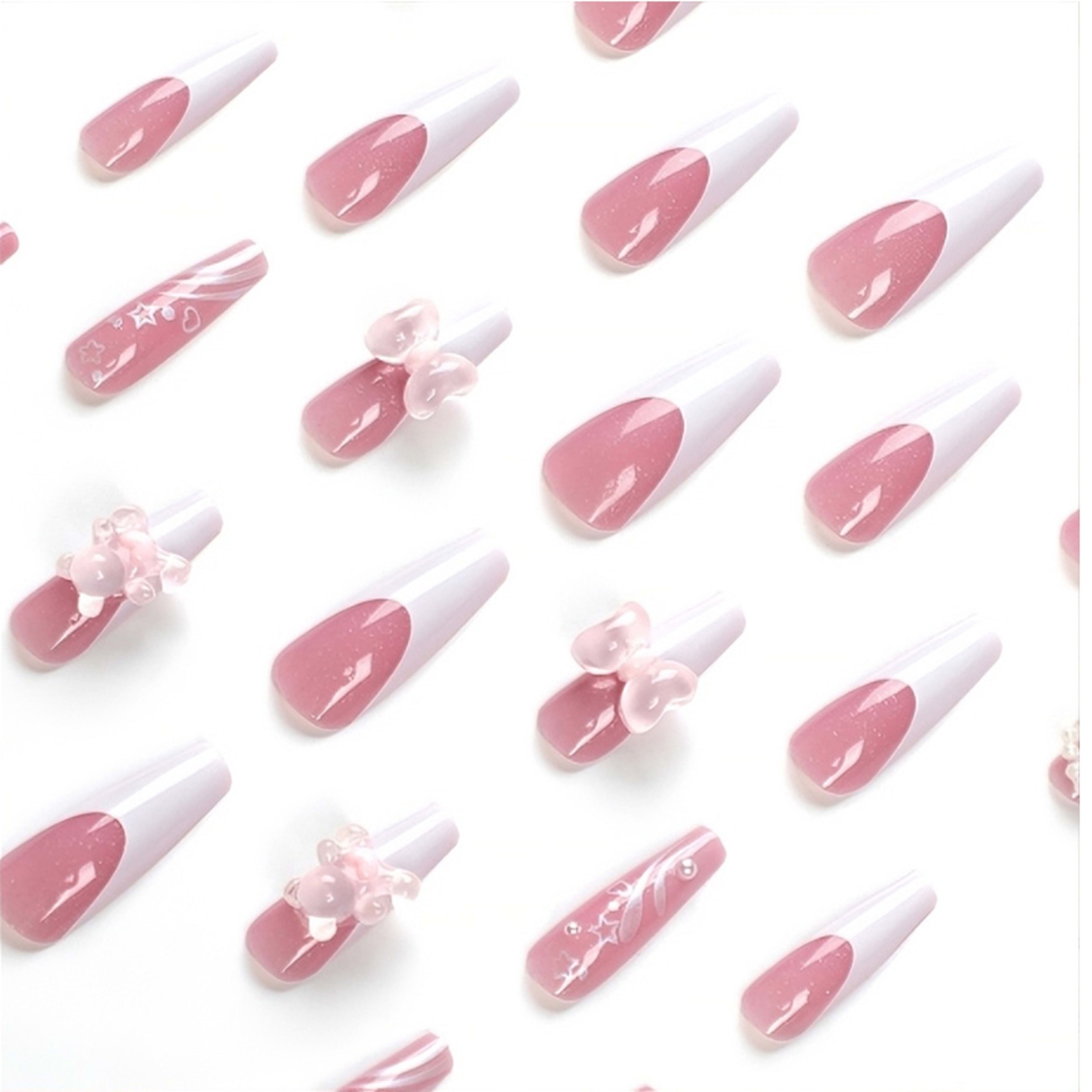 24 PCS Bear Bowbowknot Nail Art 2
