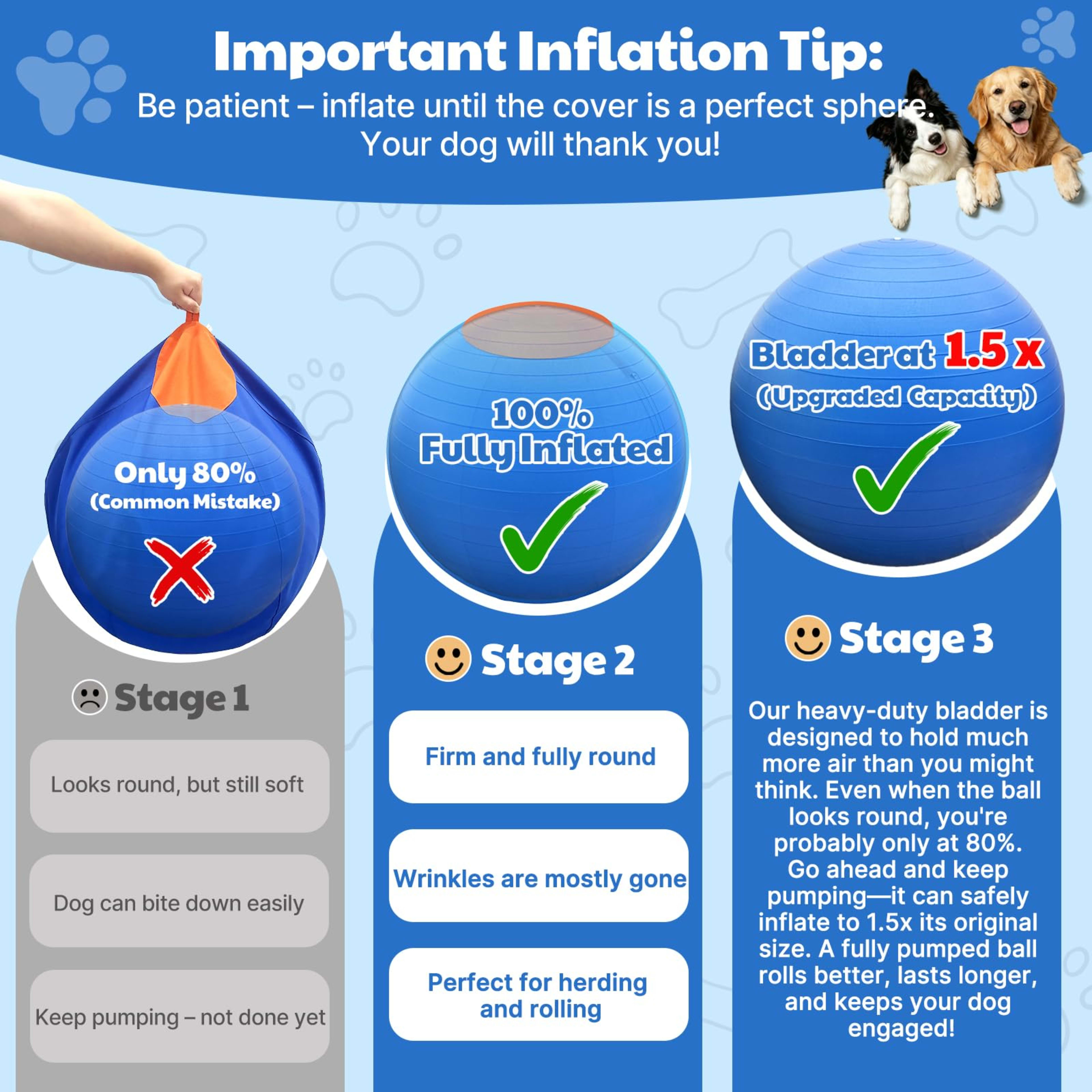 17.7'' Herding Ball For Dogs - Enhanced Chew Resistance & Heavy-Duty Material, Dog Toy Agility Equipment For Australian  4