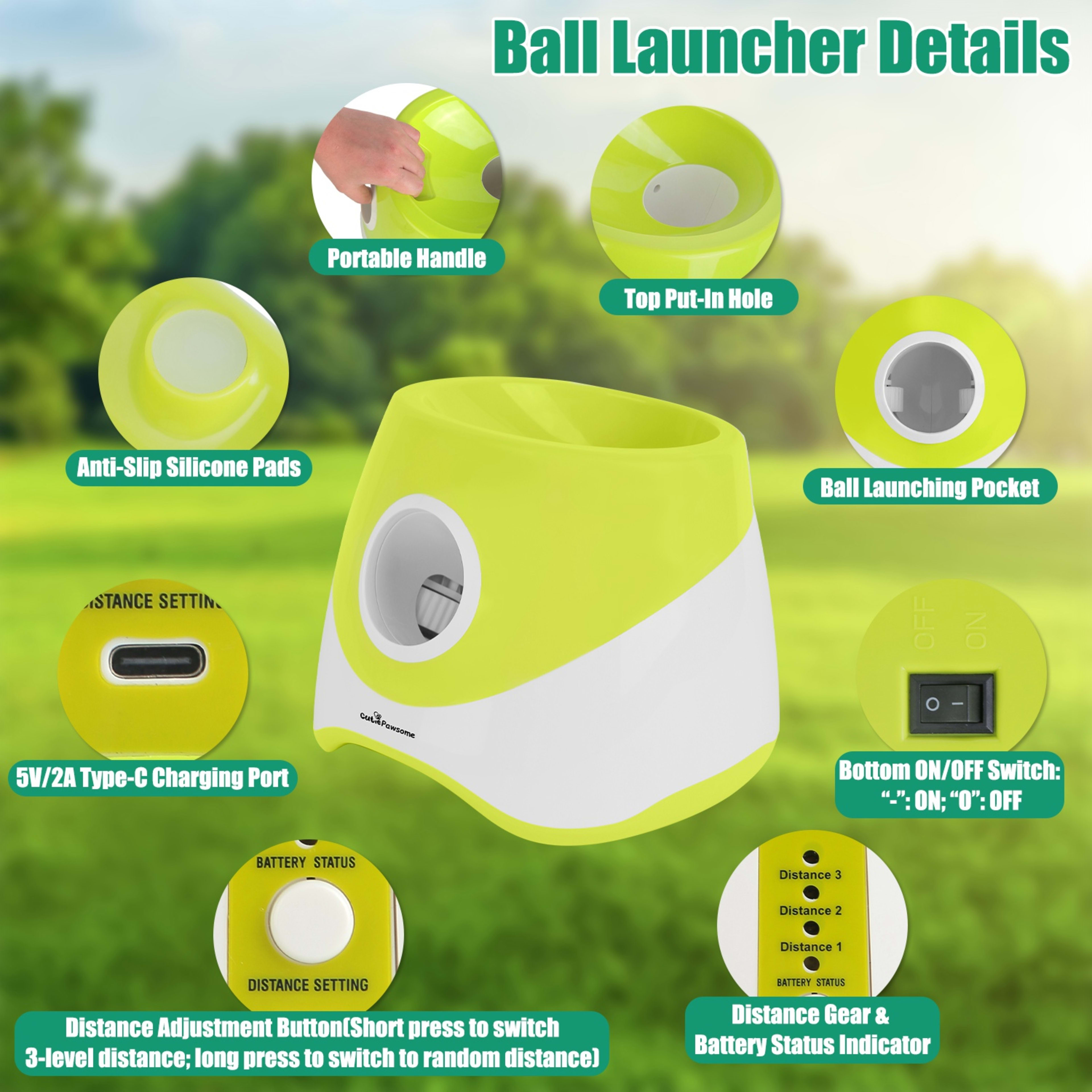 Automatic Dog Ball Launcher Rechargeable Interactive Pet Ball Thrower For Small Medium Dogs Interactive Dog Fetch Toy Wi 8