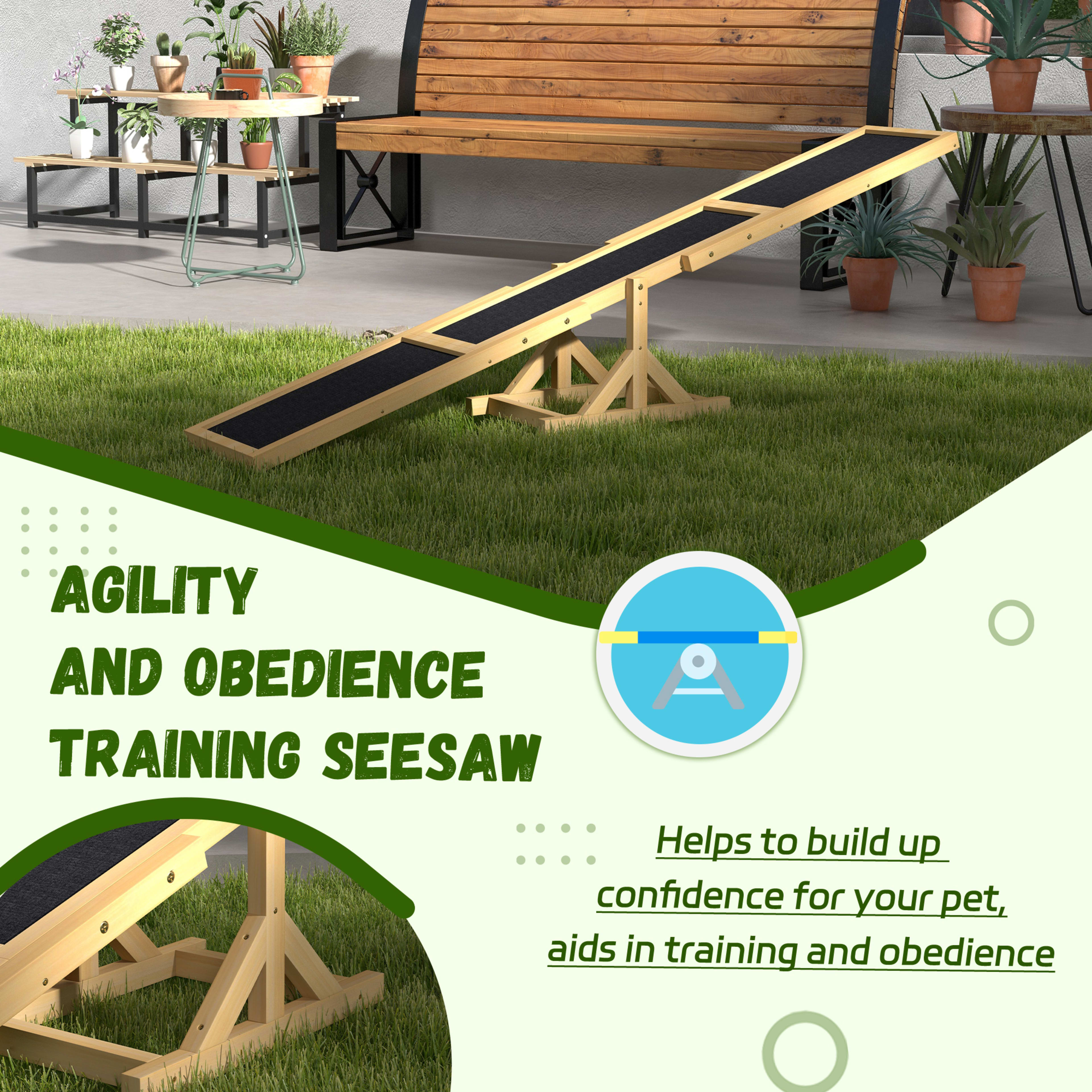 Wooden Dog Agility Seesaw For Training And Exercise, Yellow 7