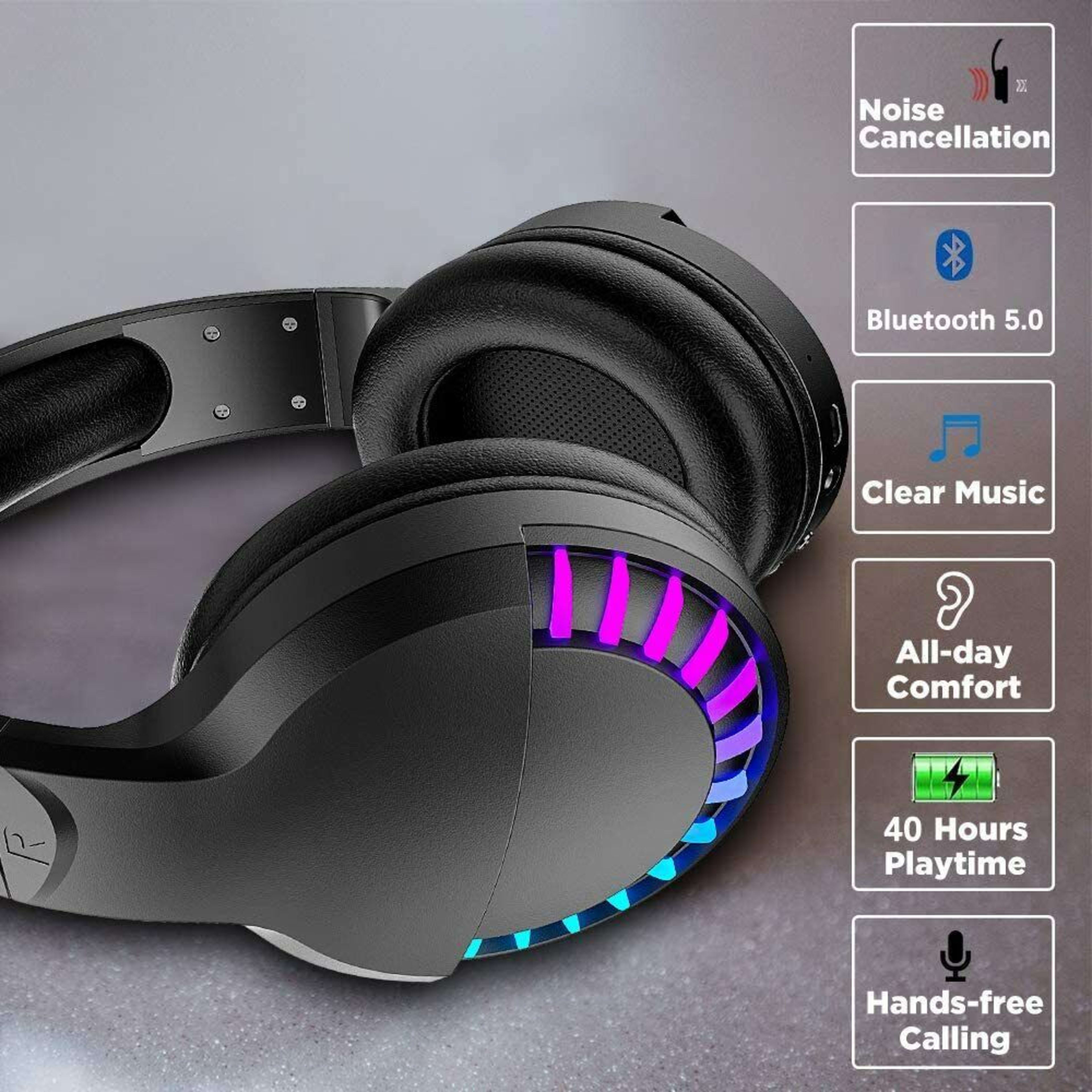 AU Wireless Bluetooth Gaming Headset Headphones Stereo For Laptop PC Phones Ipad 13