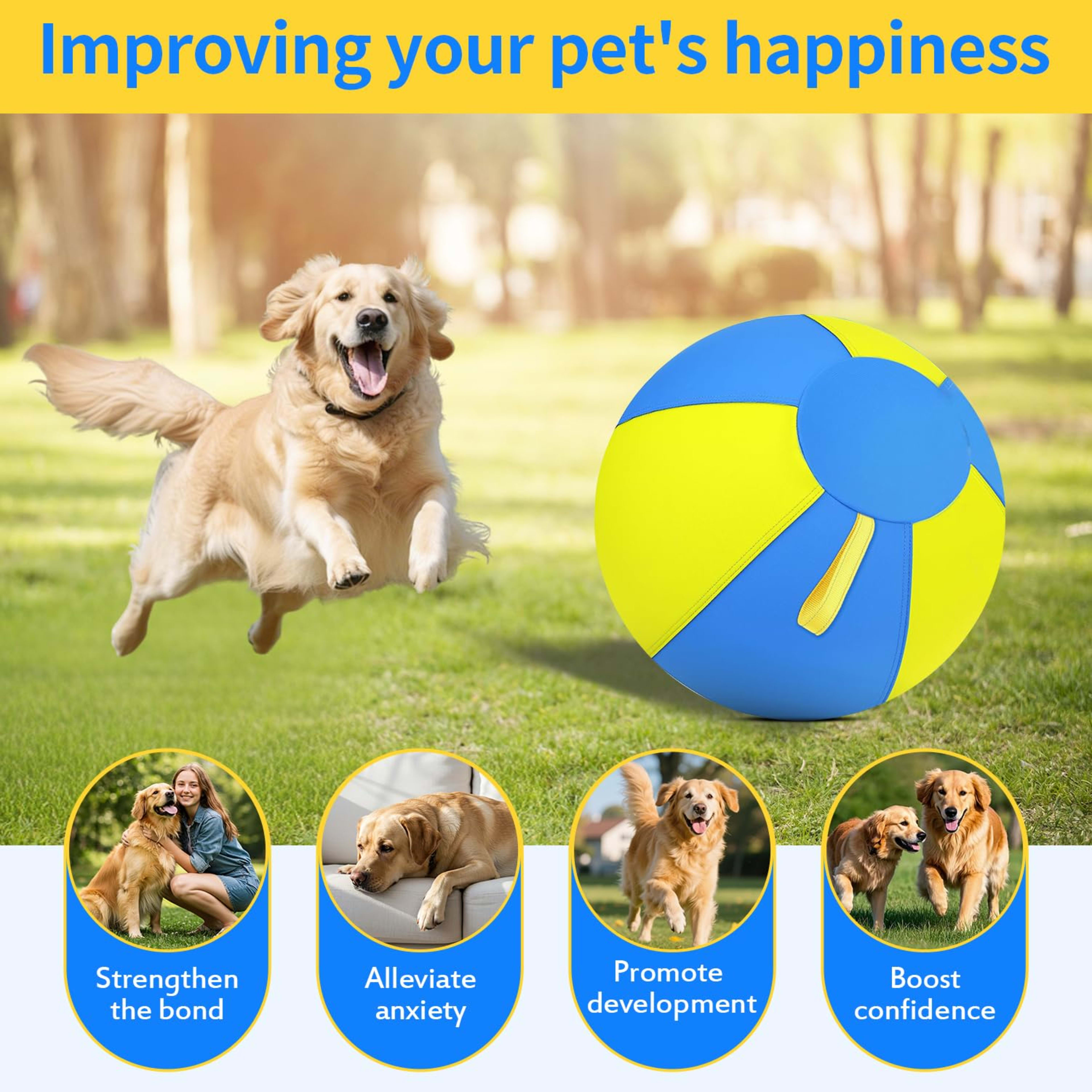 Herding Ball For Dogs, 25 Inch Large Dog Ball Toy With Handles, Anti Burst Interactive Toy For Large Breeds, German Shep 6