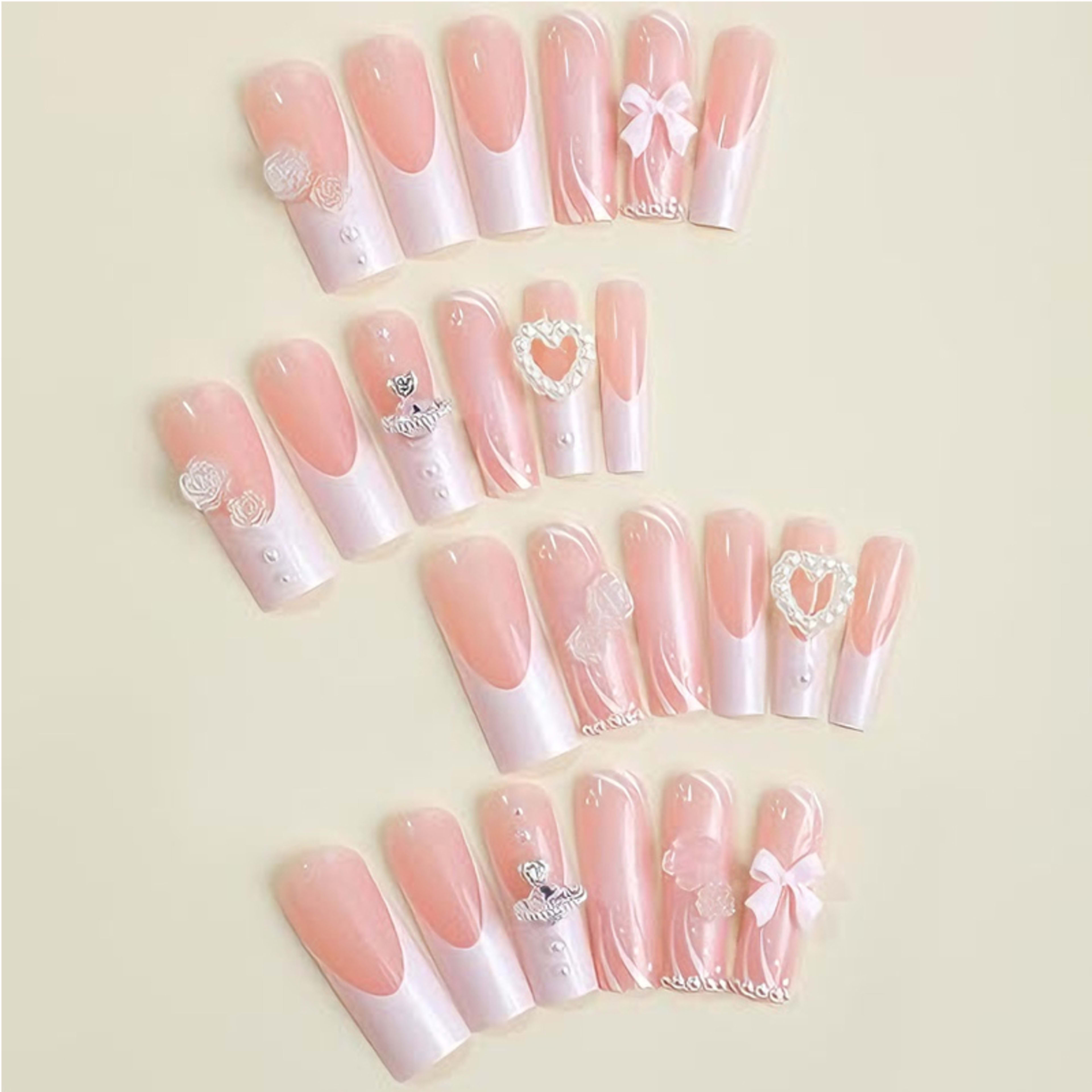 24 PCS Planet Pearl Flower Nail Art
