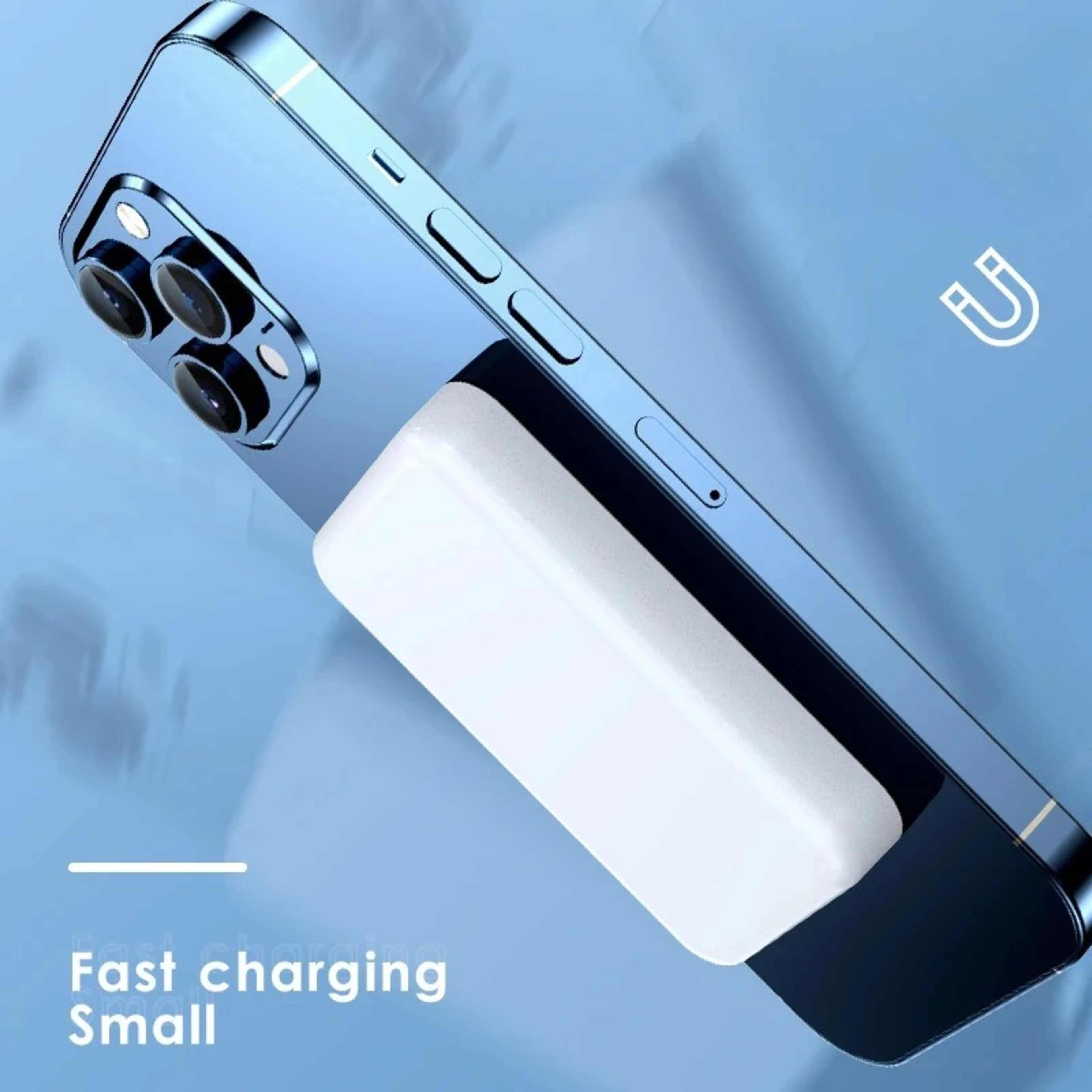20W Power Bank With Magnetic Closure, 10000mAh, Portable, Wireless, Fast Charging, MagSafe Compatible For IPhone 15 Pro  11