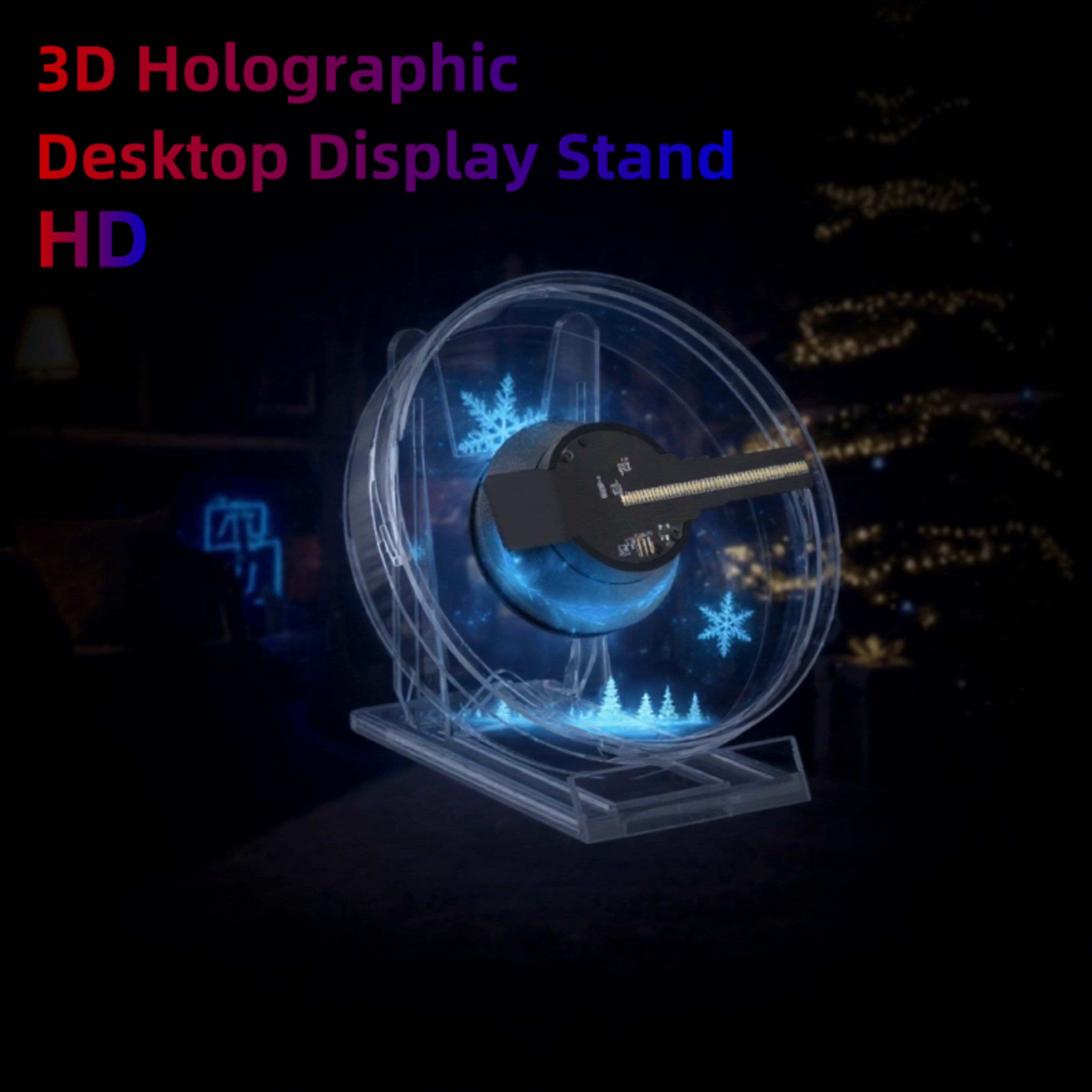 Wiilala 3D Holographic Fan, 4.7 Inch 3D Holographic Fan With WiFi Projector, Built-in Video - HD LED Holographic Diseskt 6