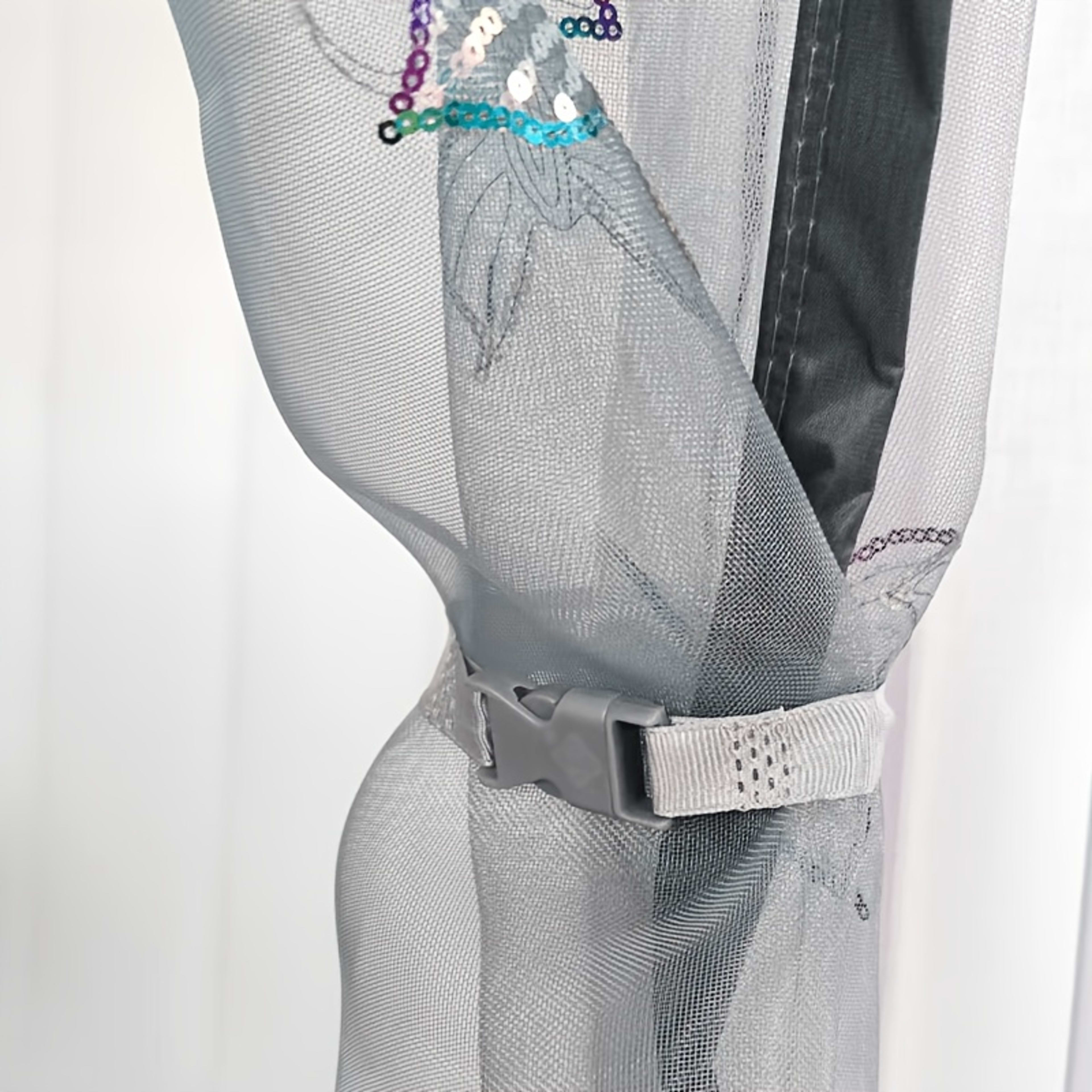 Durable Mosquito Mesh Door, Butterfly Embroidery, Magnetic Auto-Close, Thick Net, Self-Adhesive, Easy Install, Bedroom,  3