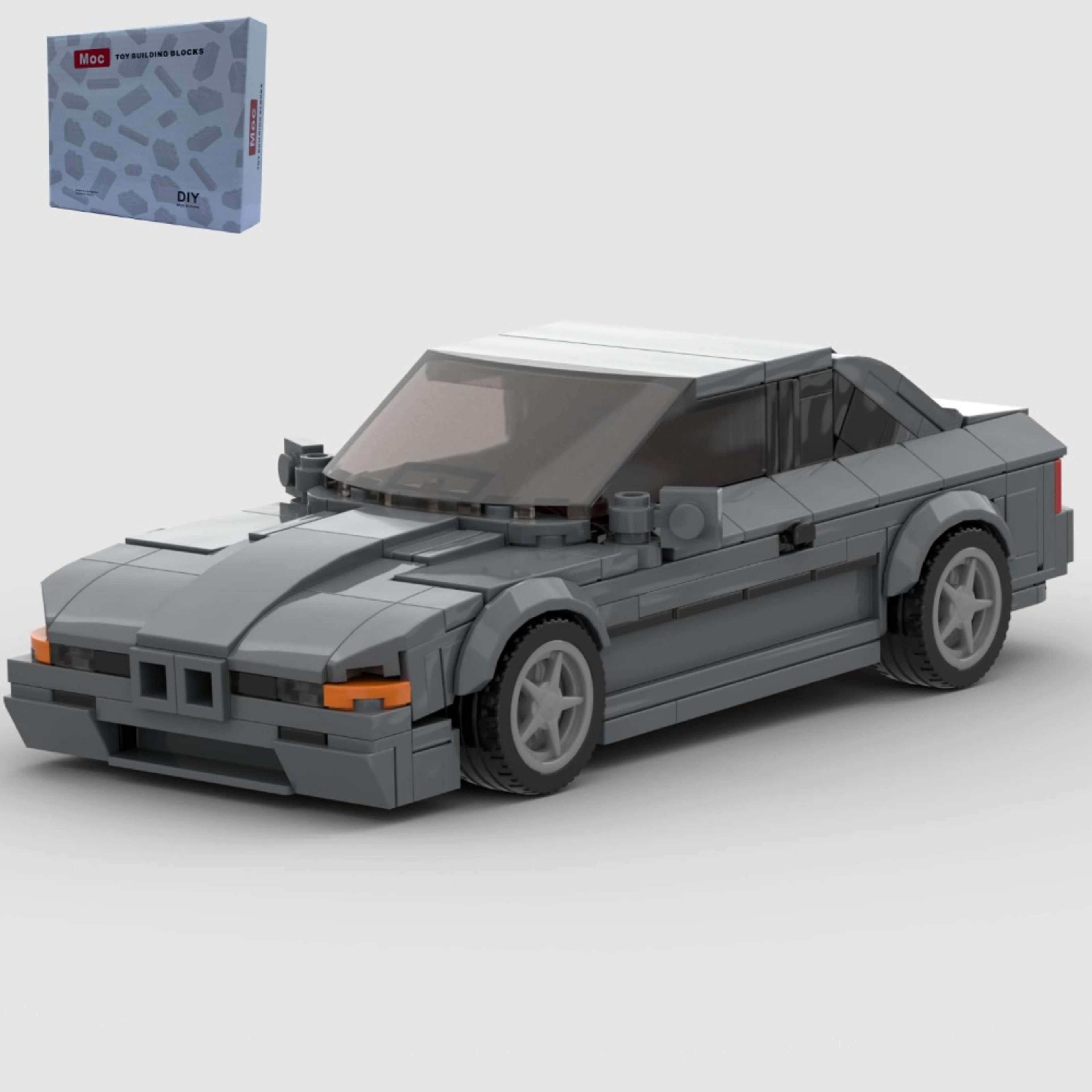 337PCS Gray Classic Sports Car Building Blocks, Retro Coupe Vehicle Model Kit Toy For Kids And Adults,Collectible Car Gi 2