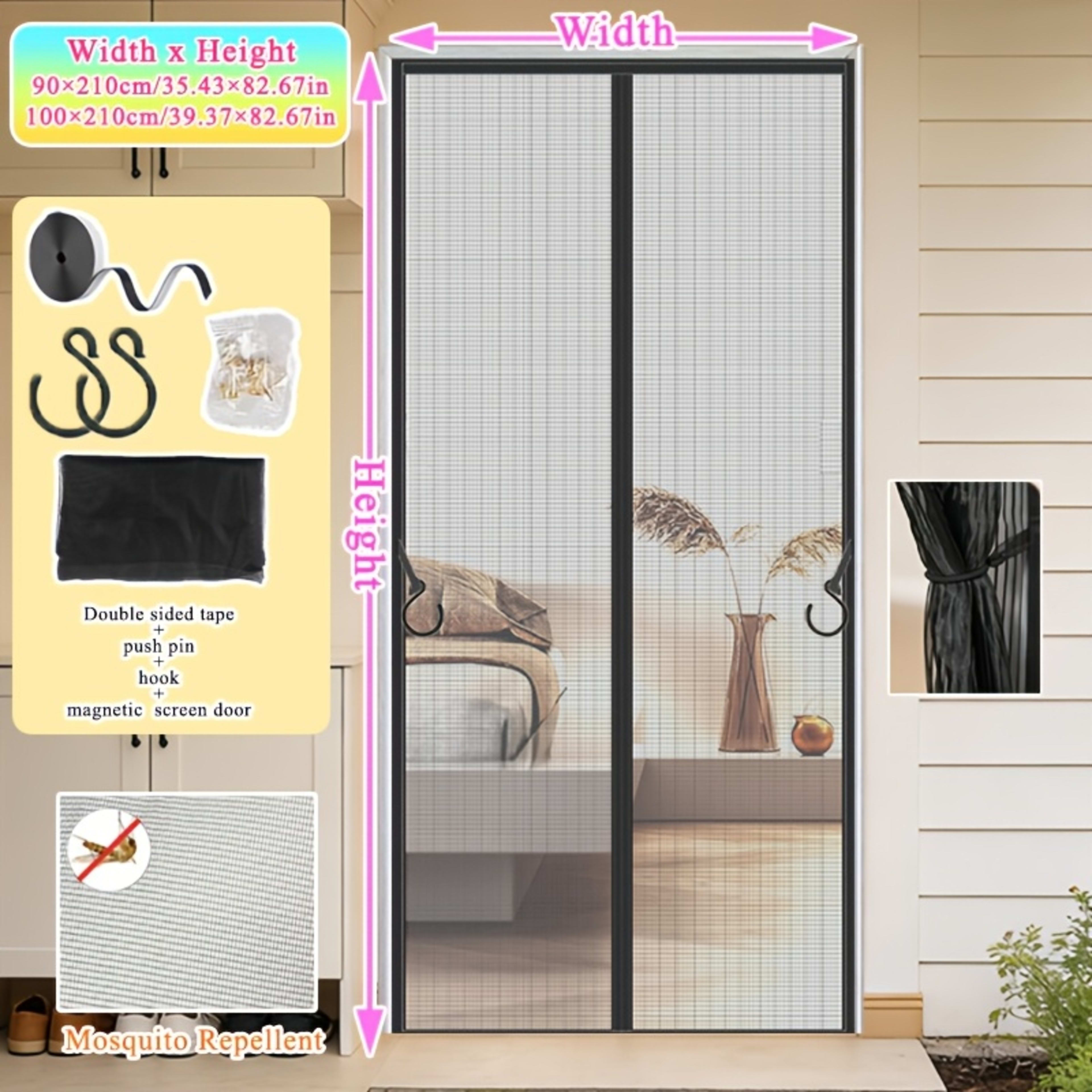 The Magnetic Screen Door Comes With Strong Adhesive Velcro, Easy To Install Without Tools. The Fine Mesh Keeps Out Mosqu