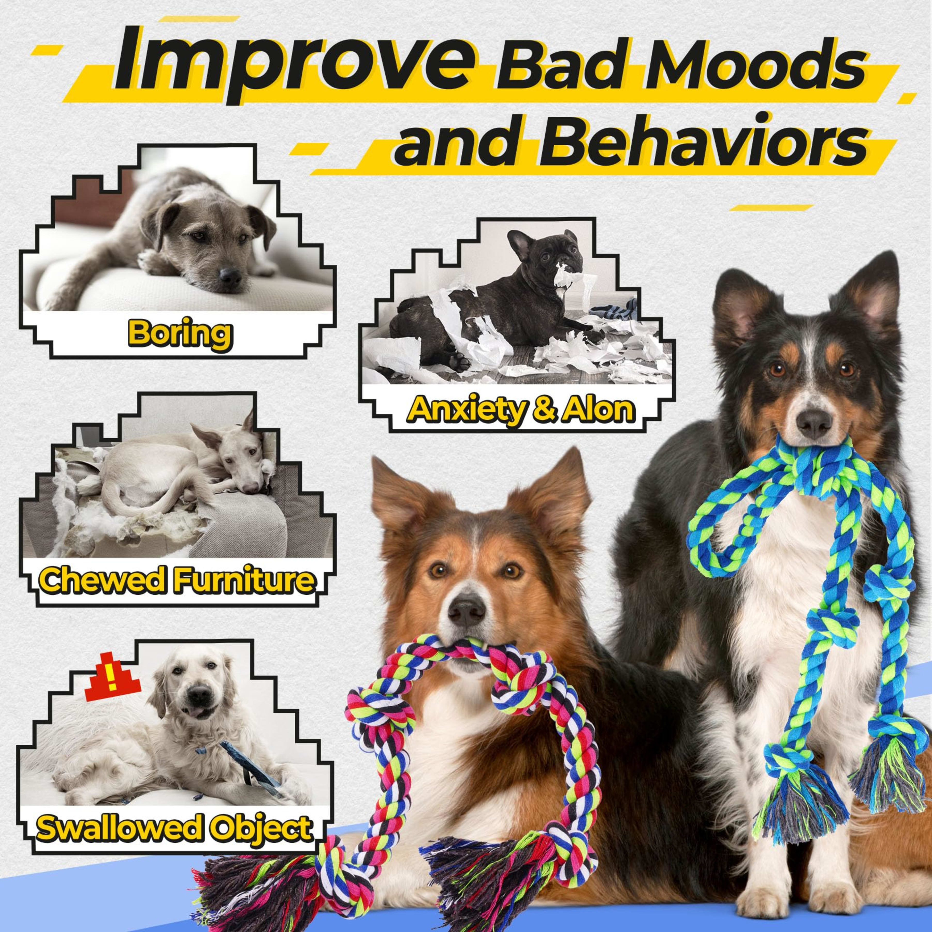 Tough Dog Rope Toys For Aggressive Chewers, Tough Tug Of War Dog Toys For Large, Medium & Small Dogs 4