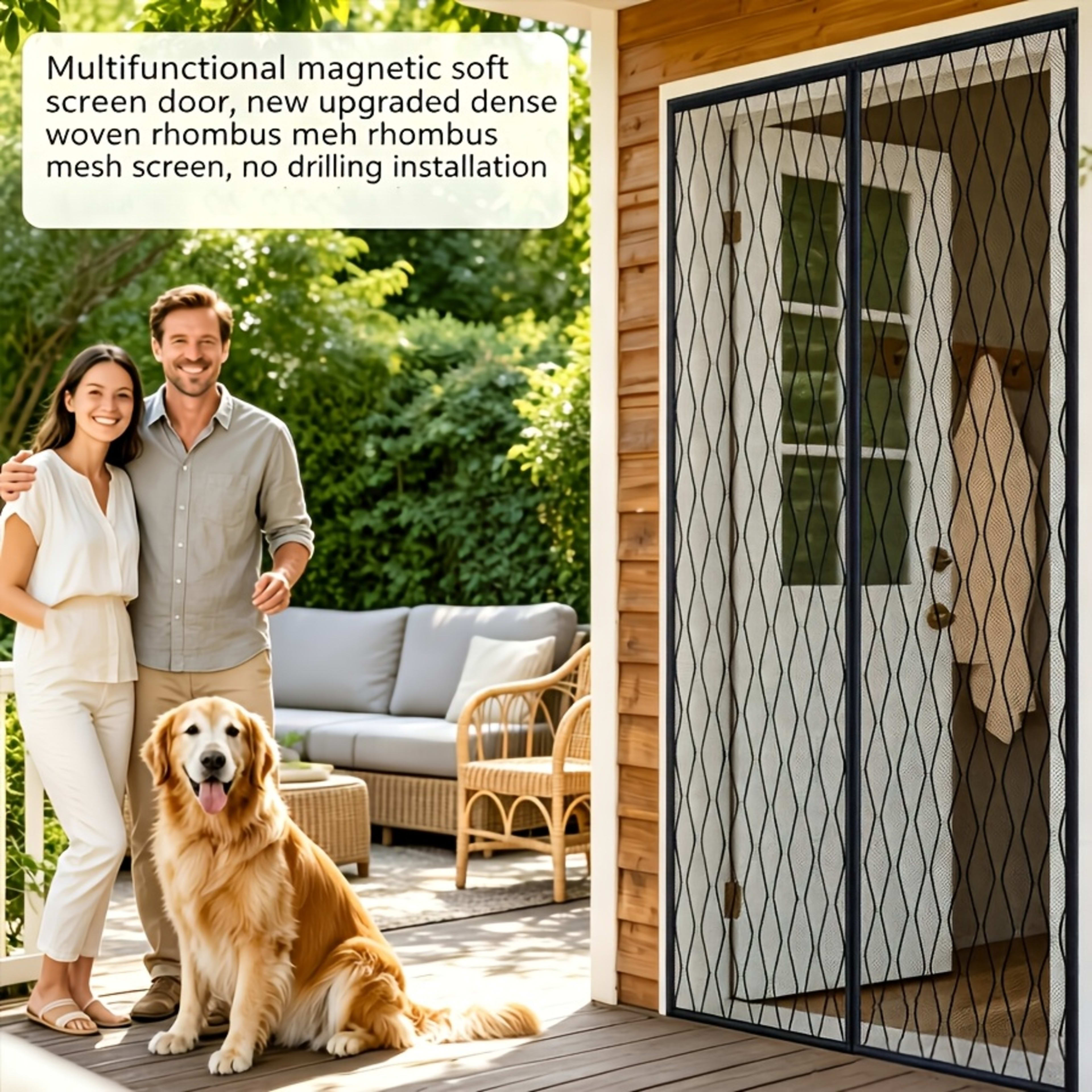 A Magnetic Mosquito-proof Door Curtain With Fine Vertical Wavy Mesh Material That Effectively Keeps Mosquitoes Away Whil 8