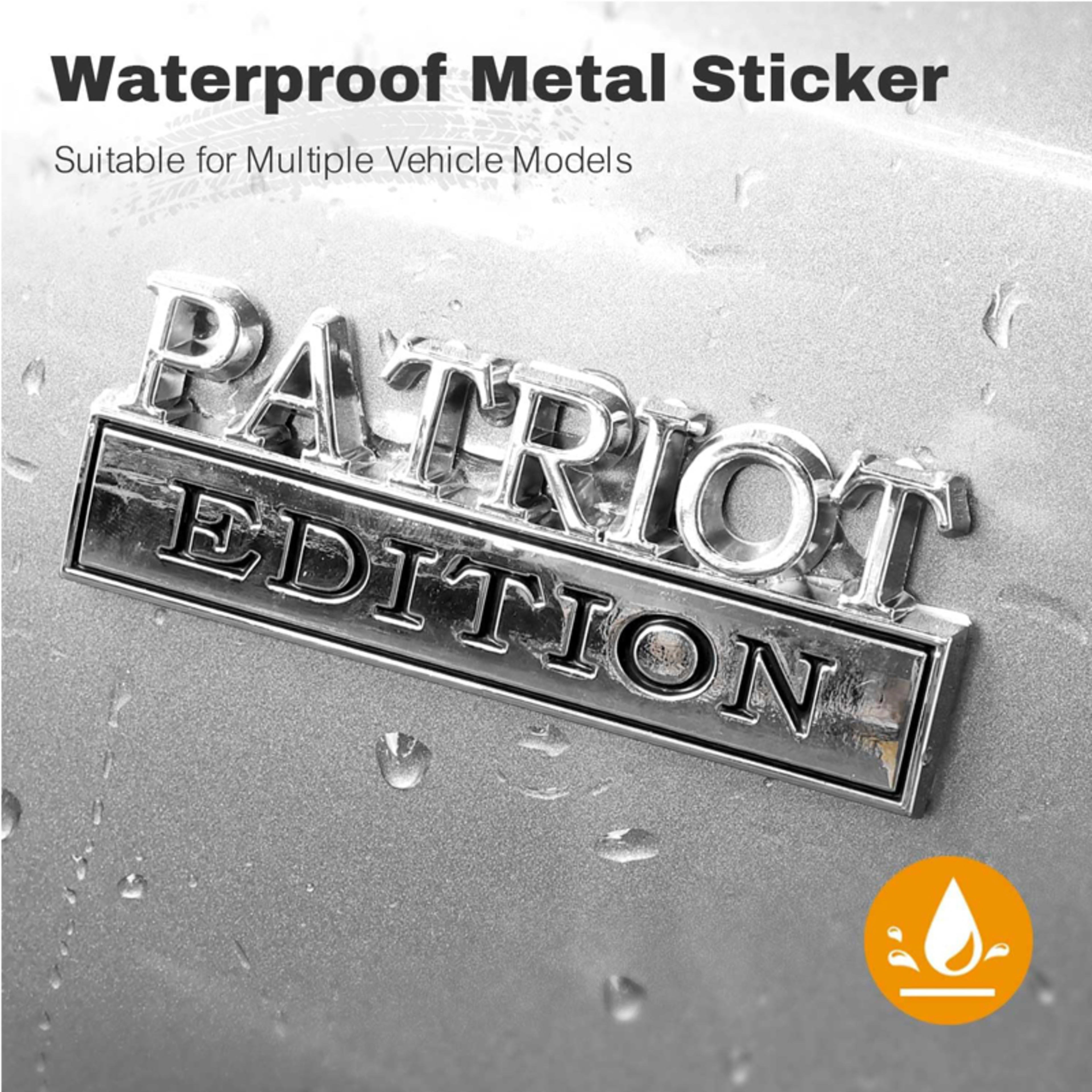 2pcs Patriot Edition Emblems, Emblem 3D Badge Decal Car Truck SUV,Refrigerator Sticker,Window Display Stickers,Bicycles, 4