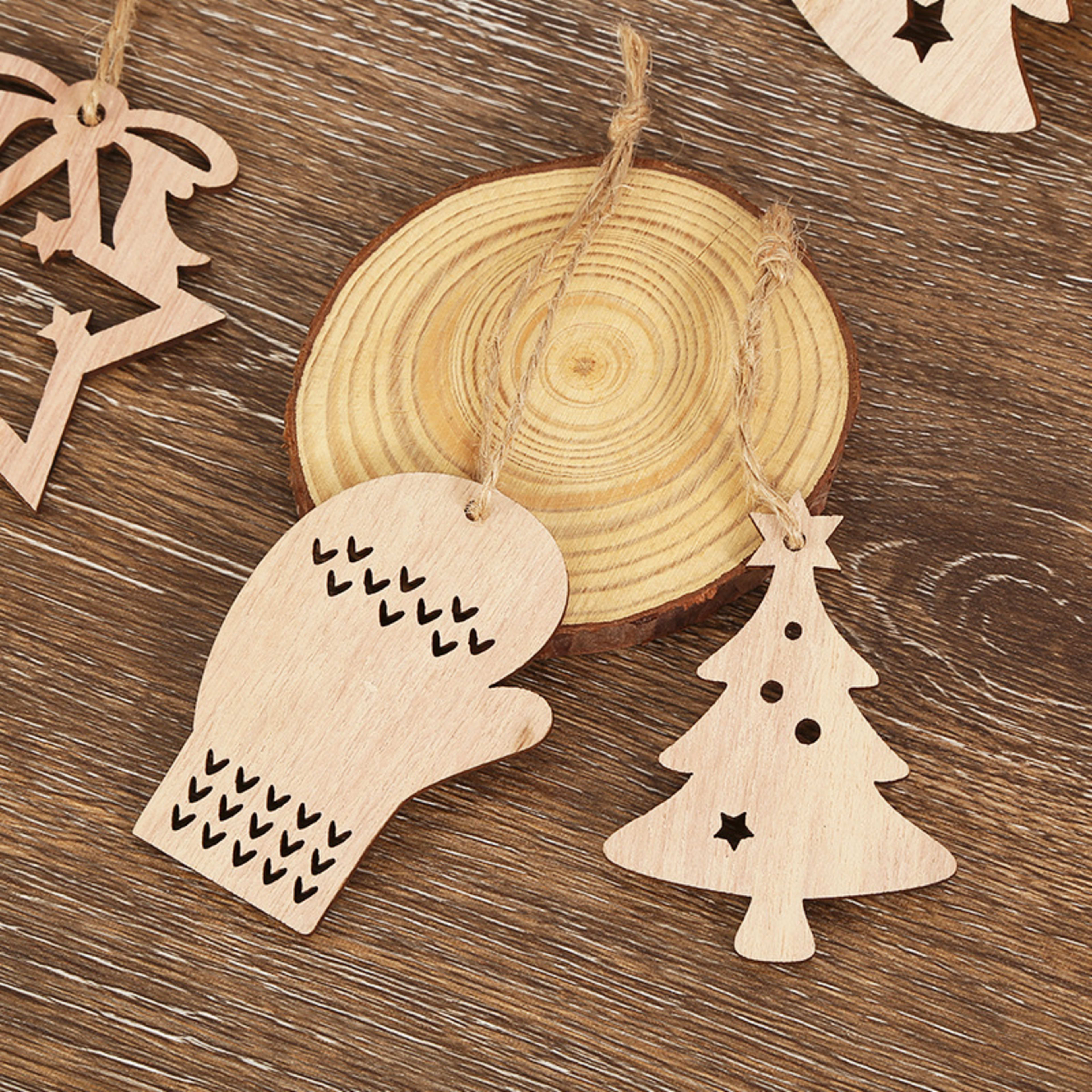 Christmas Party Decorative Creative Hollow Pumpkin Pendant Wooden Craftwork 16