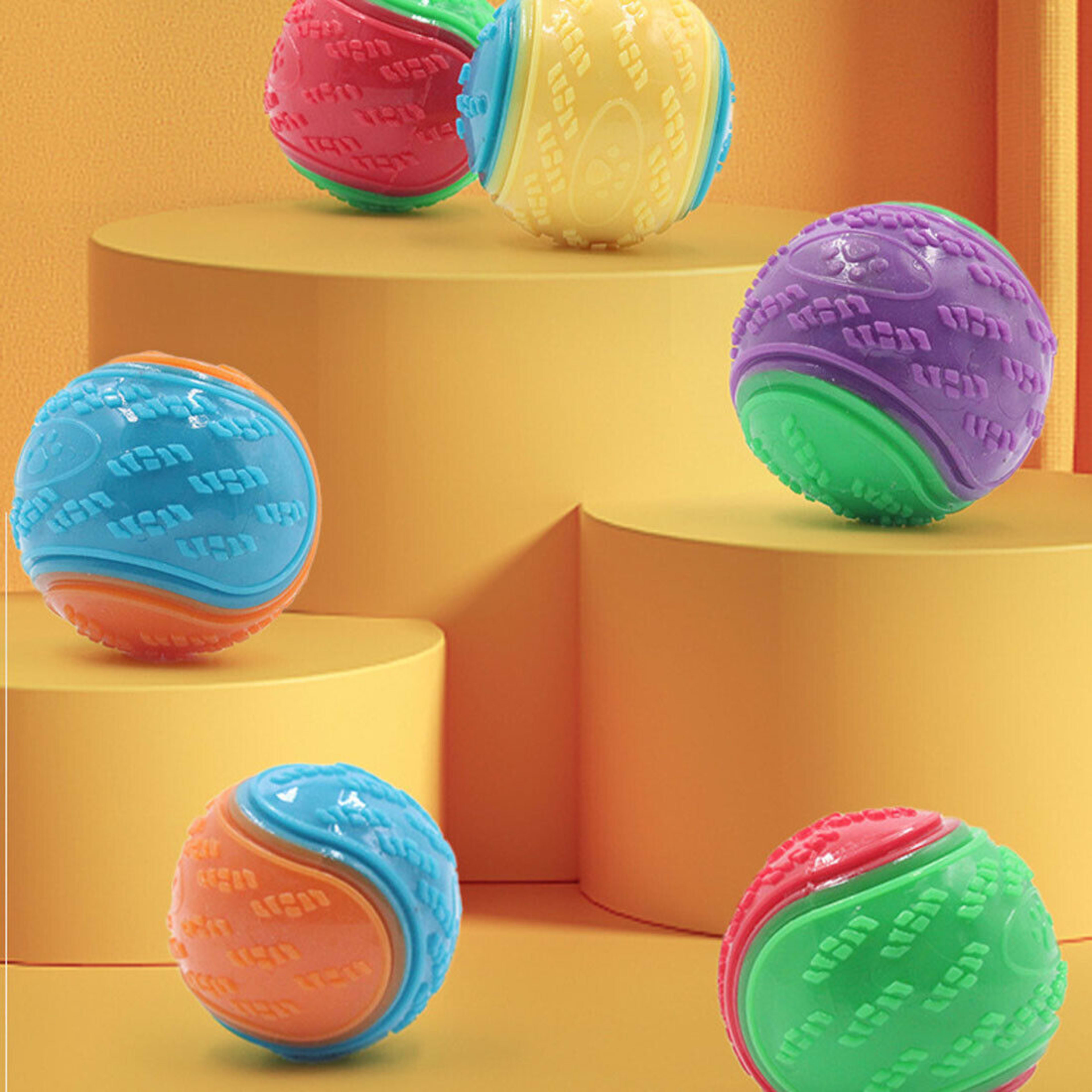 NEW Scooby-Doo Durable Squeaky Set Of 8 Dog Balls For Teeth Cleaning Interactive UK 5
