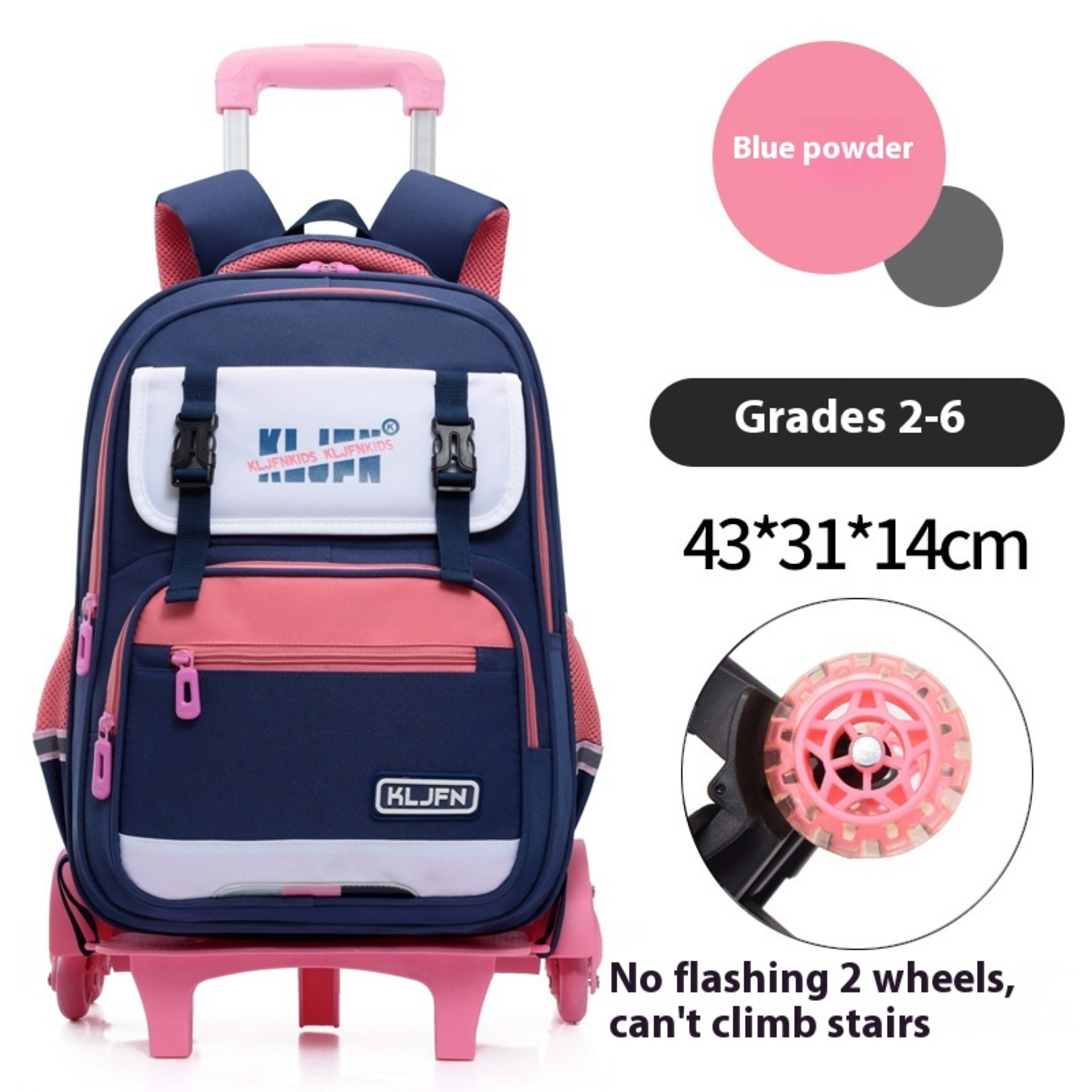 Children's Trolley Lightweight Shoulder Pad Wear-resistant Large Capacity Spine Protection Backpack Waterproof 21