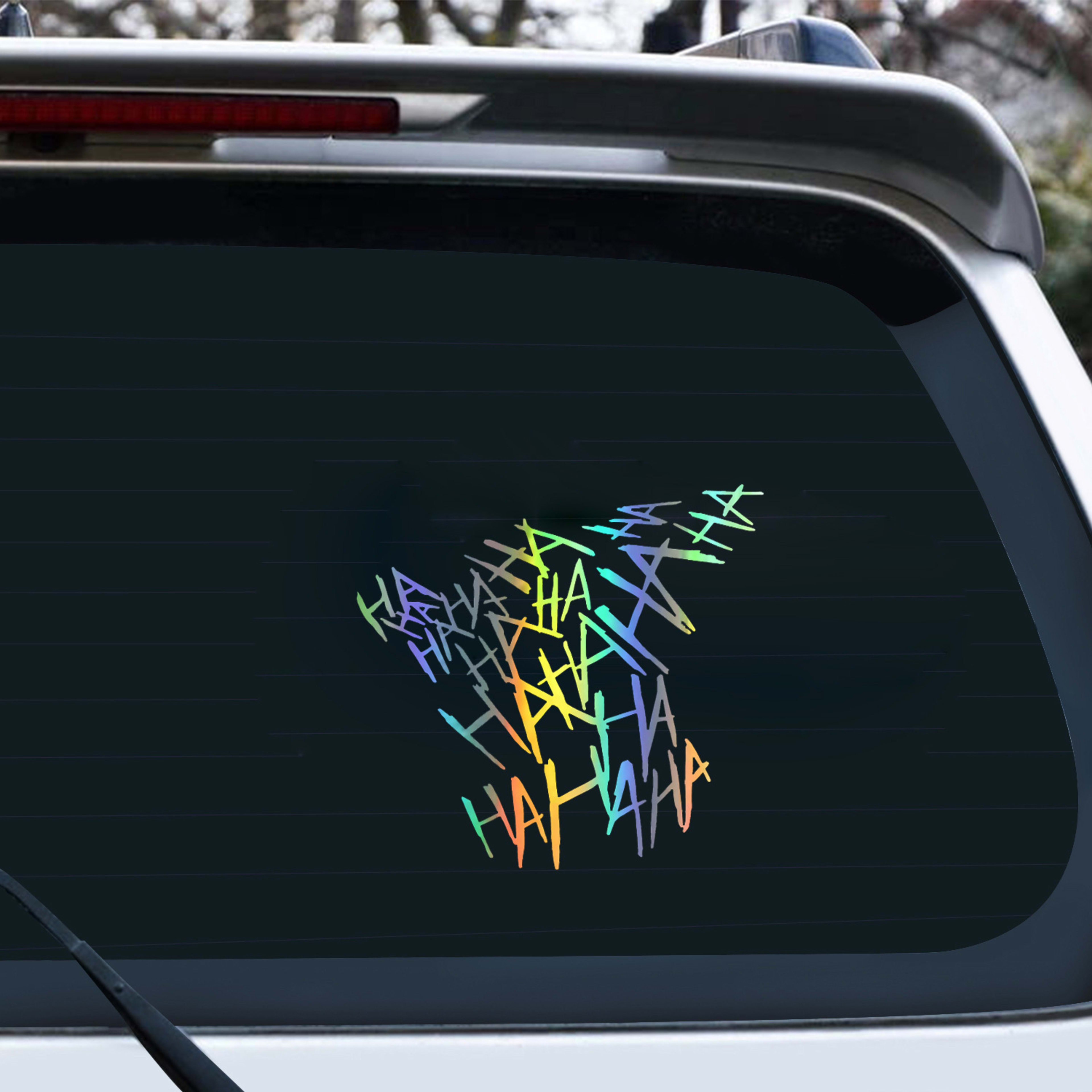 Car Motorcycle Reflective Bumper Stickers Hahaha English 4