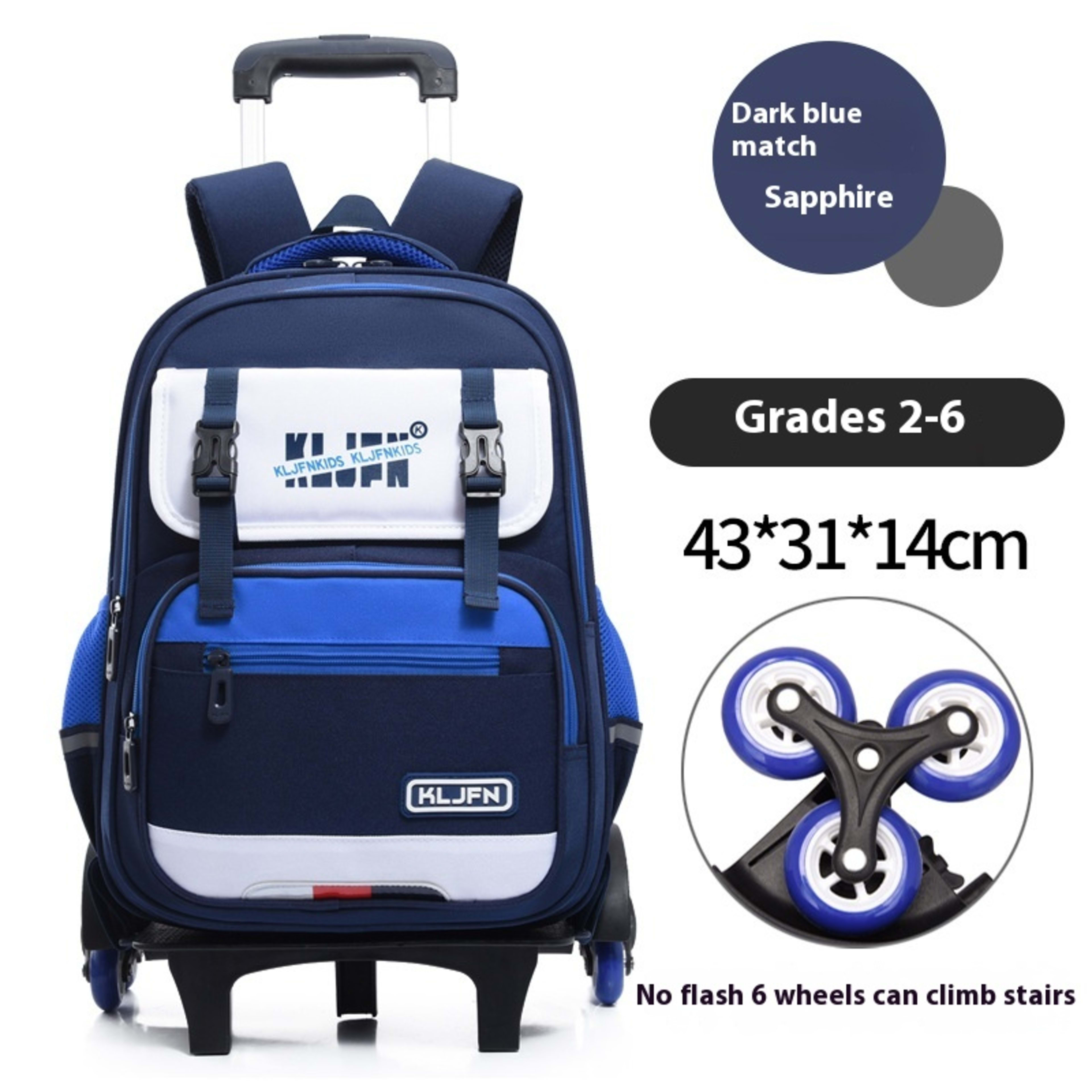 Children's Trolley Lightweight Shoulder Pad Wear-resistant Large Capacity Spine Protection Backpack Waterproof 51