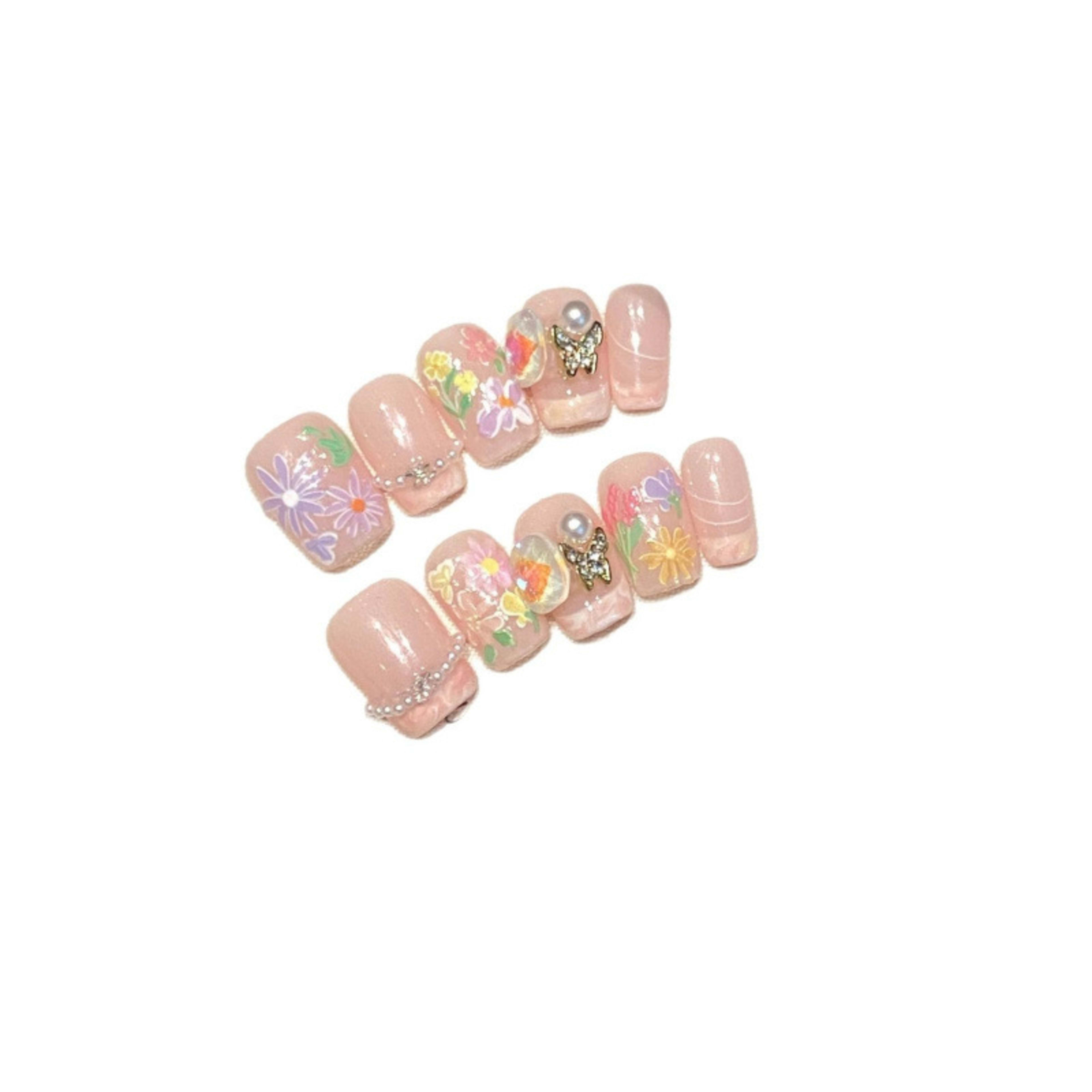 Nail Art Spring Little Flowers Summer Vibe Wearable Fake Nails 5