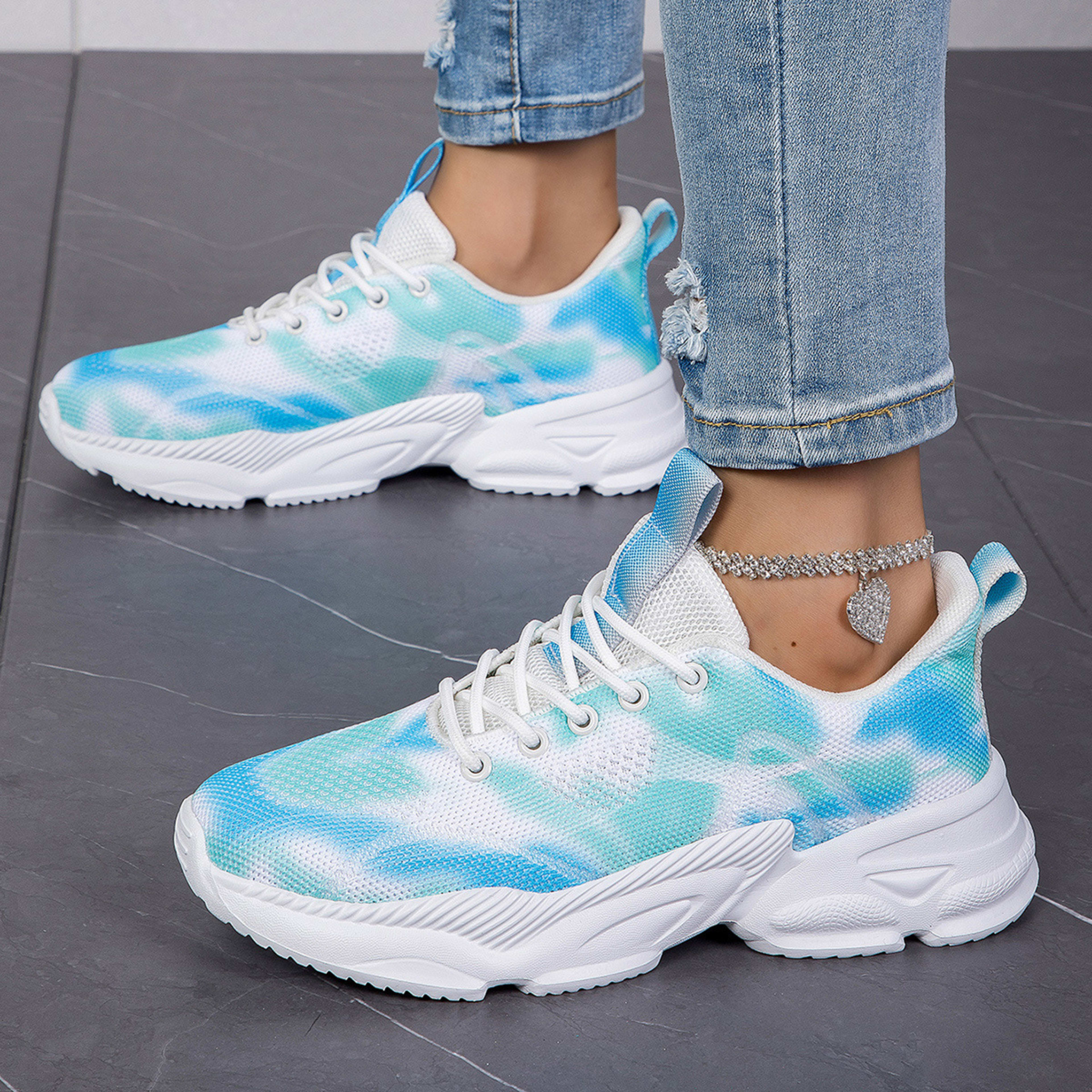 Casual Flower Sneakers Flat Large Size Upturned Lace-up 6