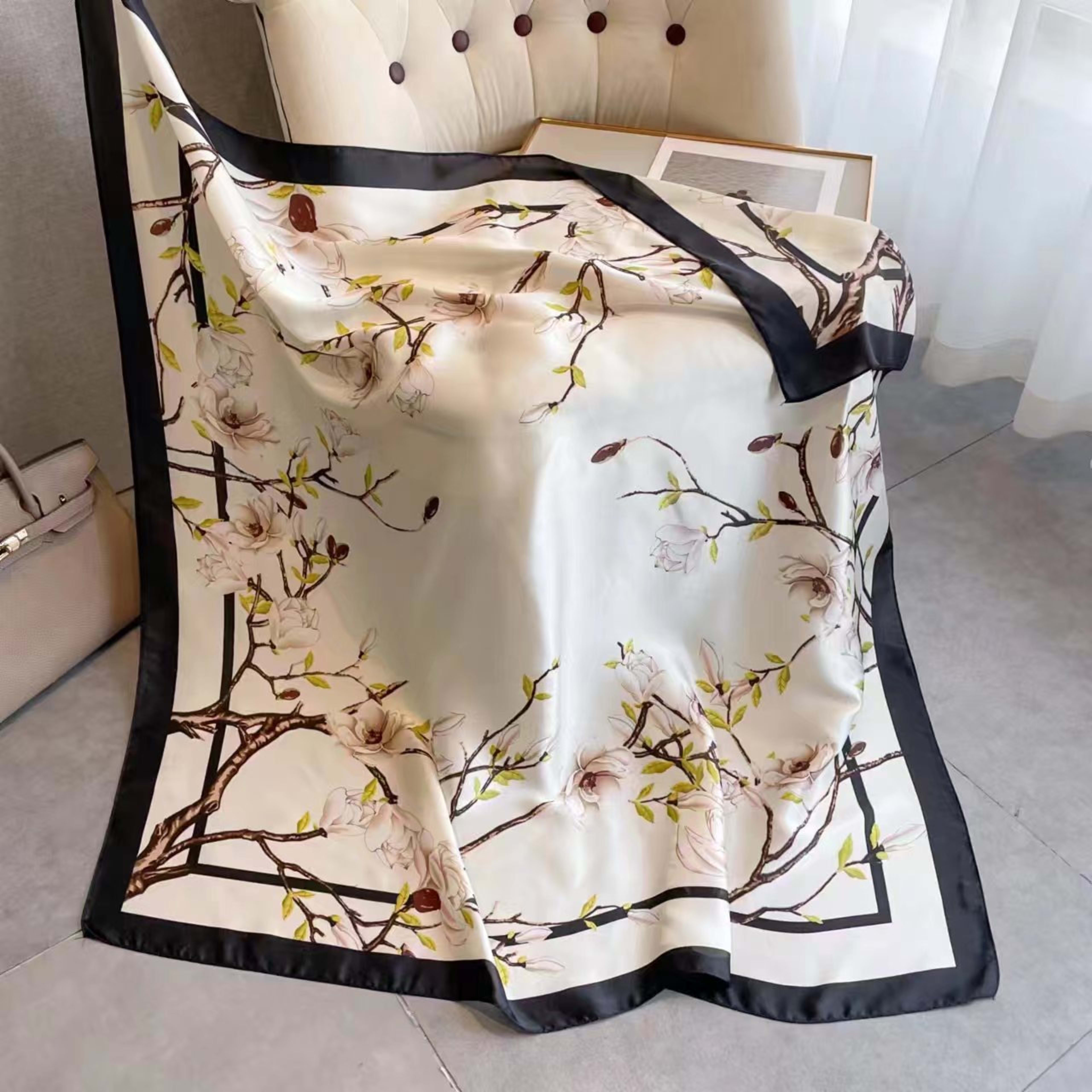 Creative Exotic-print Versatile Silk Scarf 17