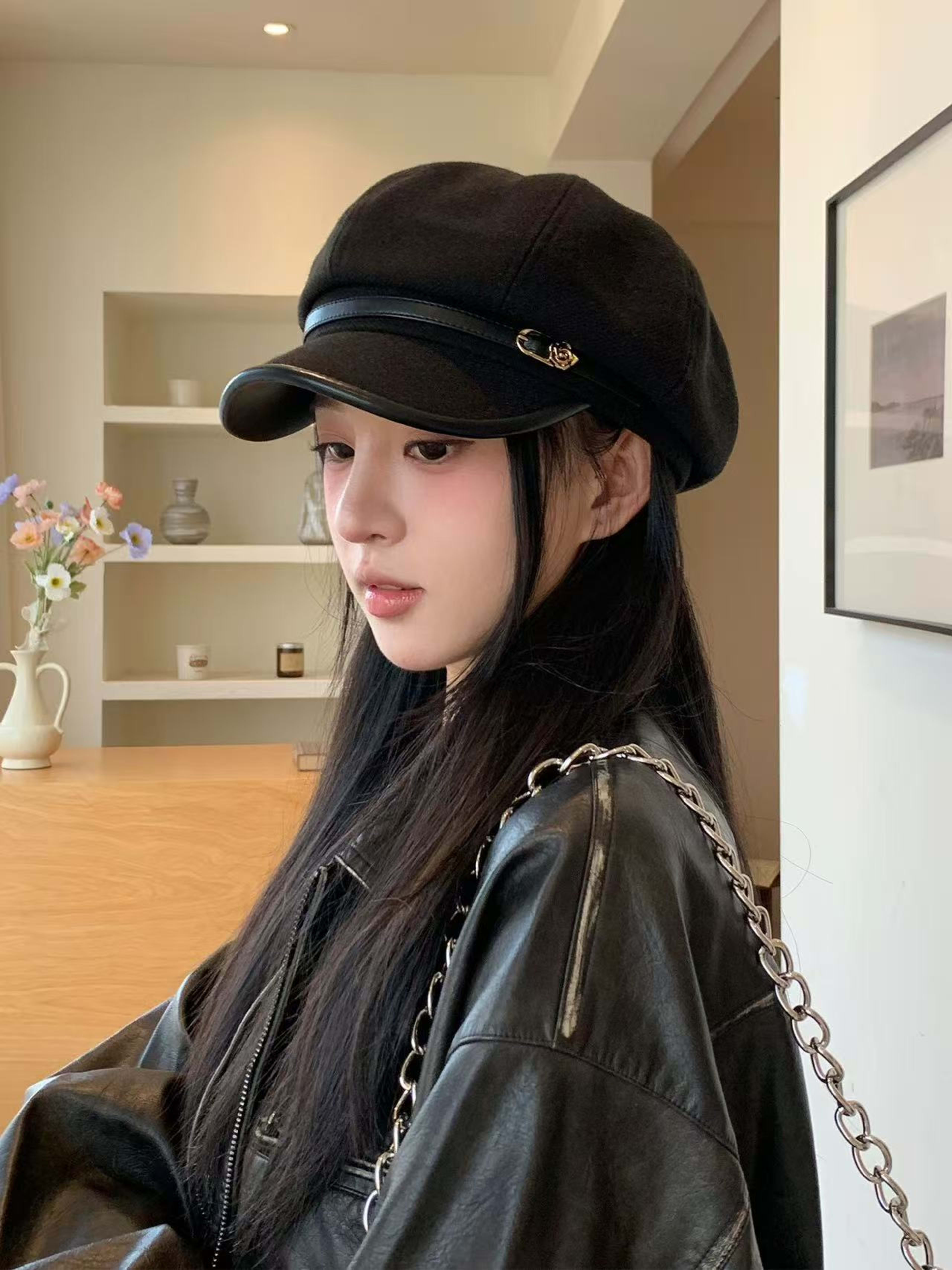 Japanese-style Retro Artistic Black Cap Beret