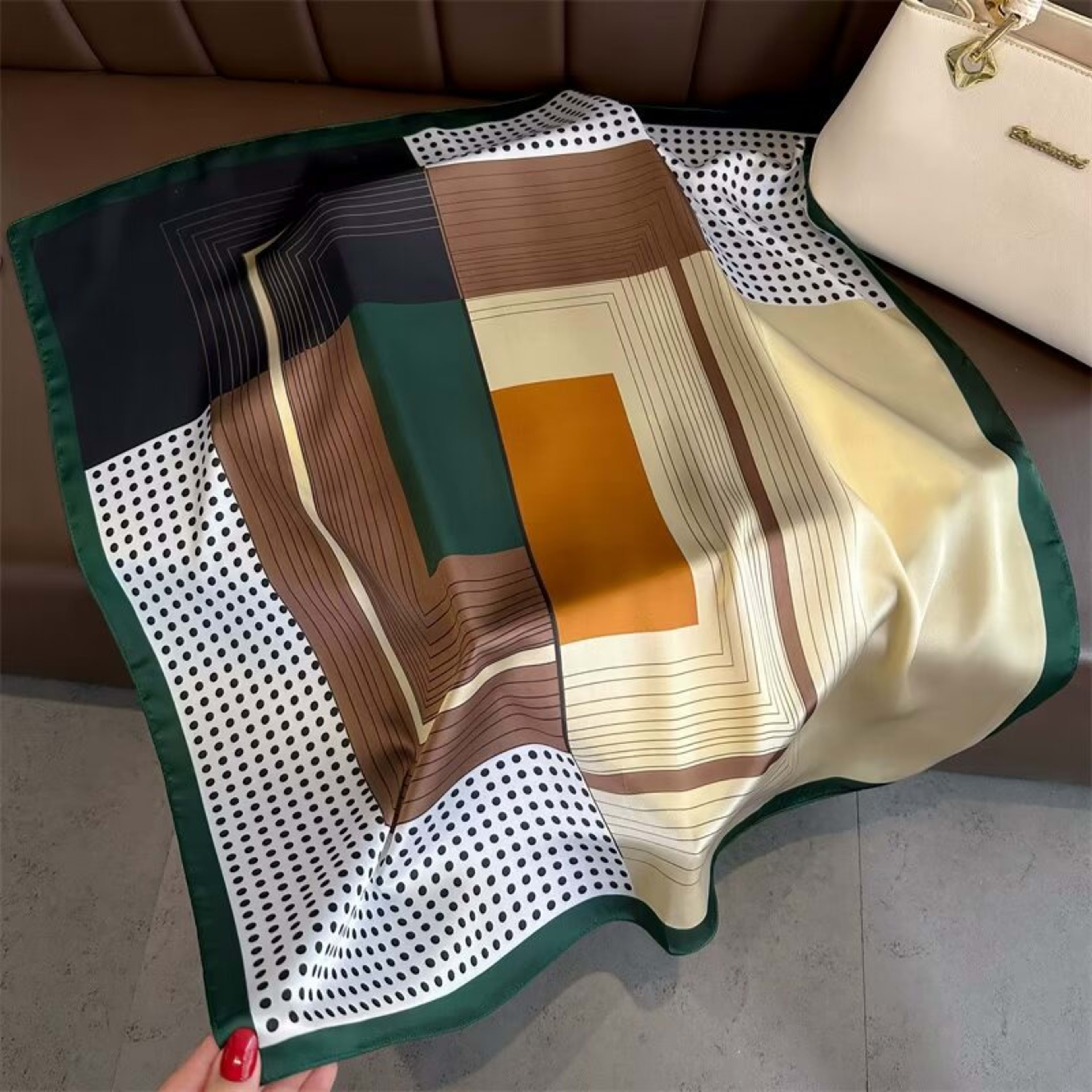 Small Scarf Vintage Printed Silk Scarf For Women 61