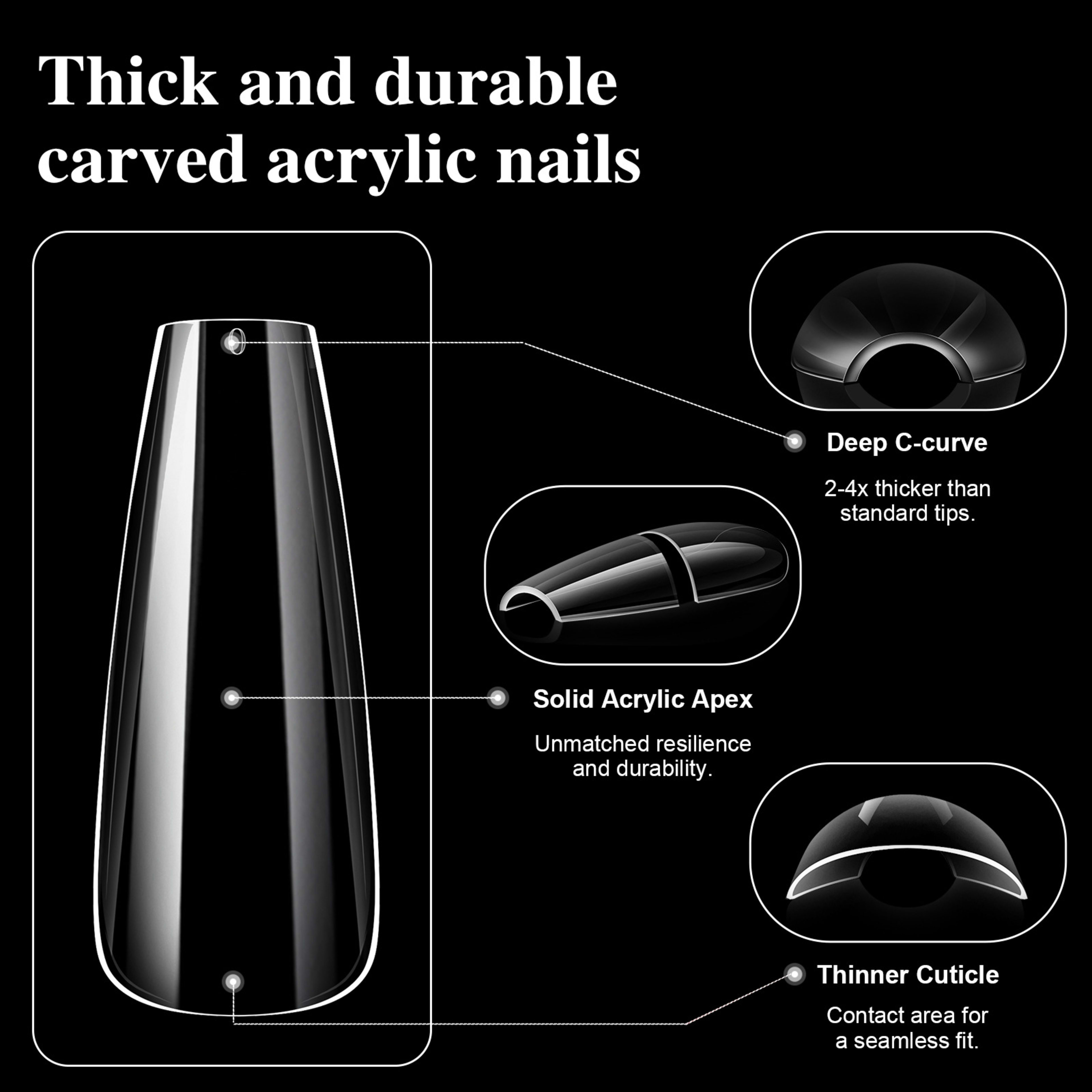 High-end Trendy Nail Salon Nail Tips In Boxed Packaging 3
