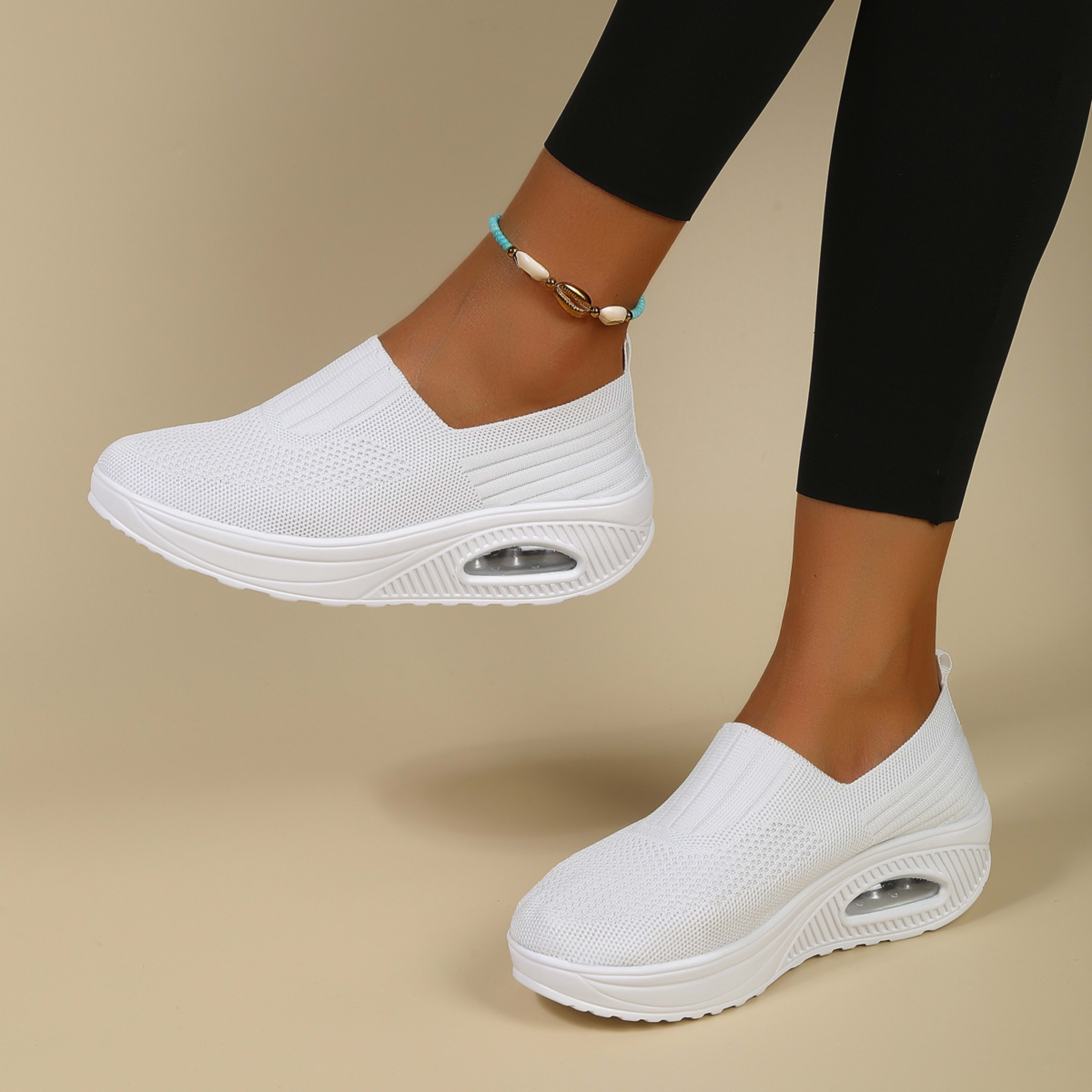 New Women's Leisure Sports Air Cushion Non-slip Flying Woven Women's Shoes 2