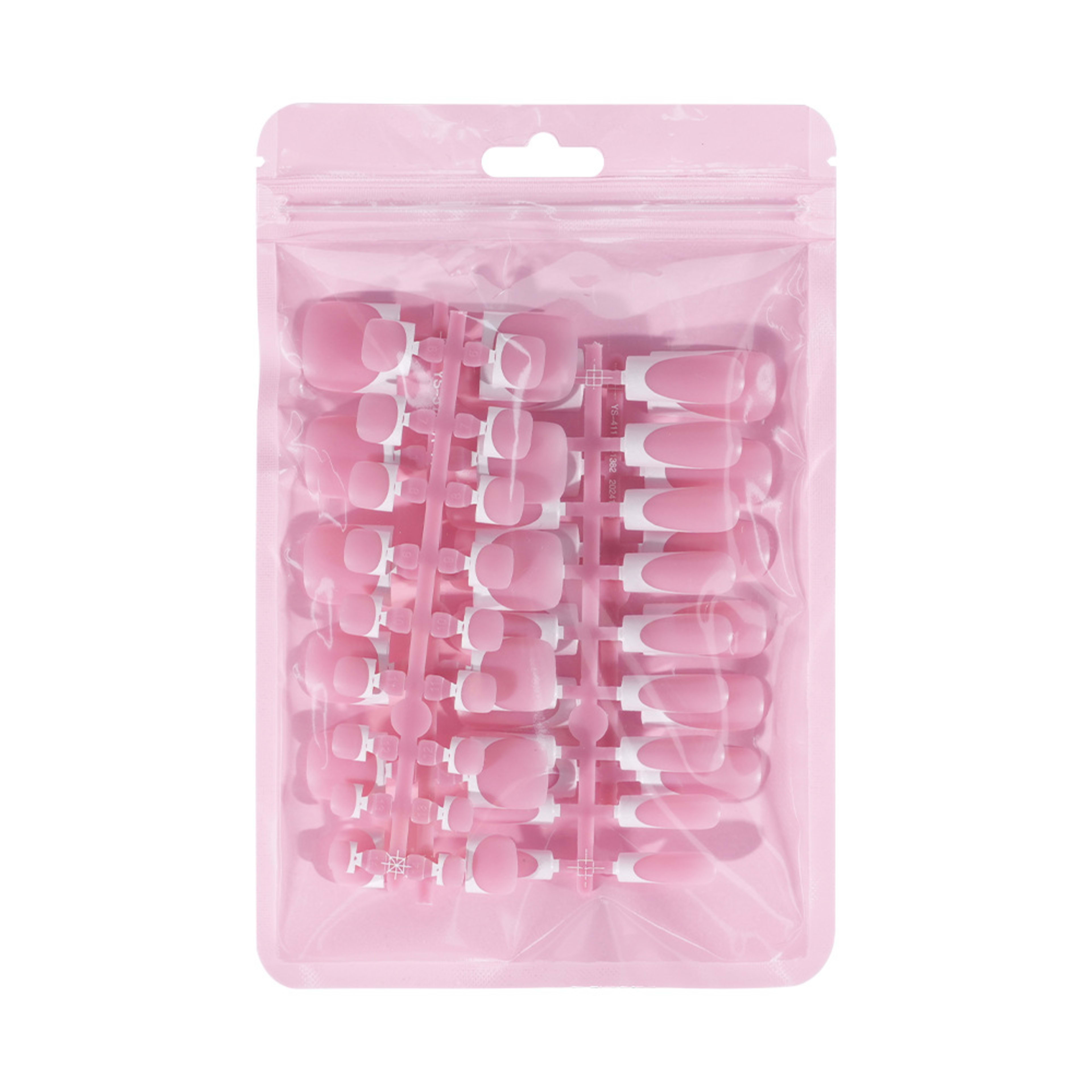 60-piece Set Of Square French Matte Nail Tips 7