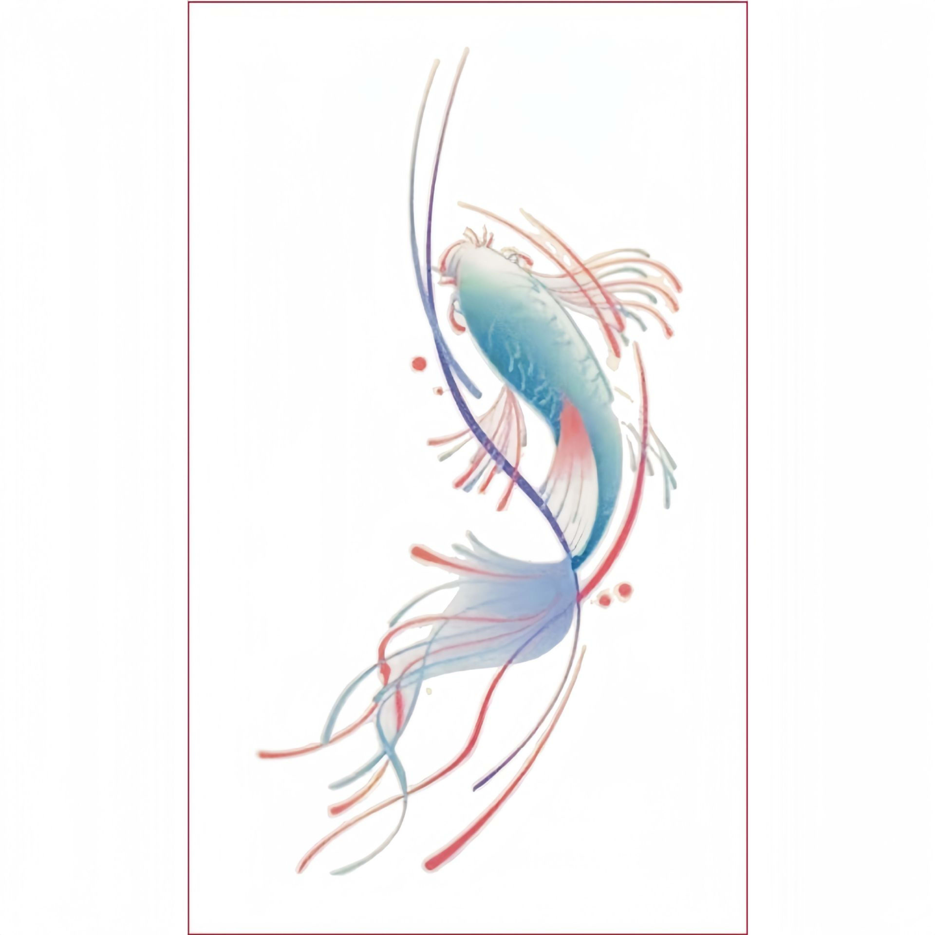Pink Koi Tattoo Sticker Female High Sense Ins Waterproof And Durable 6