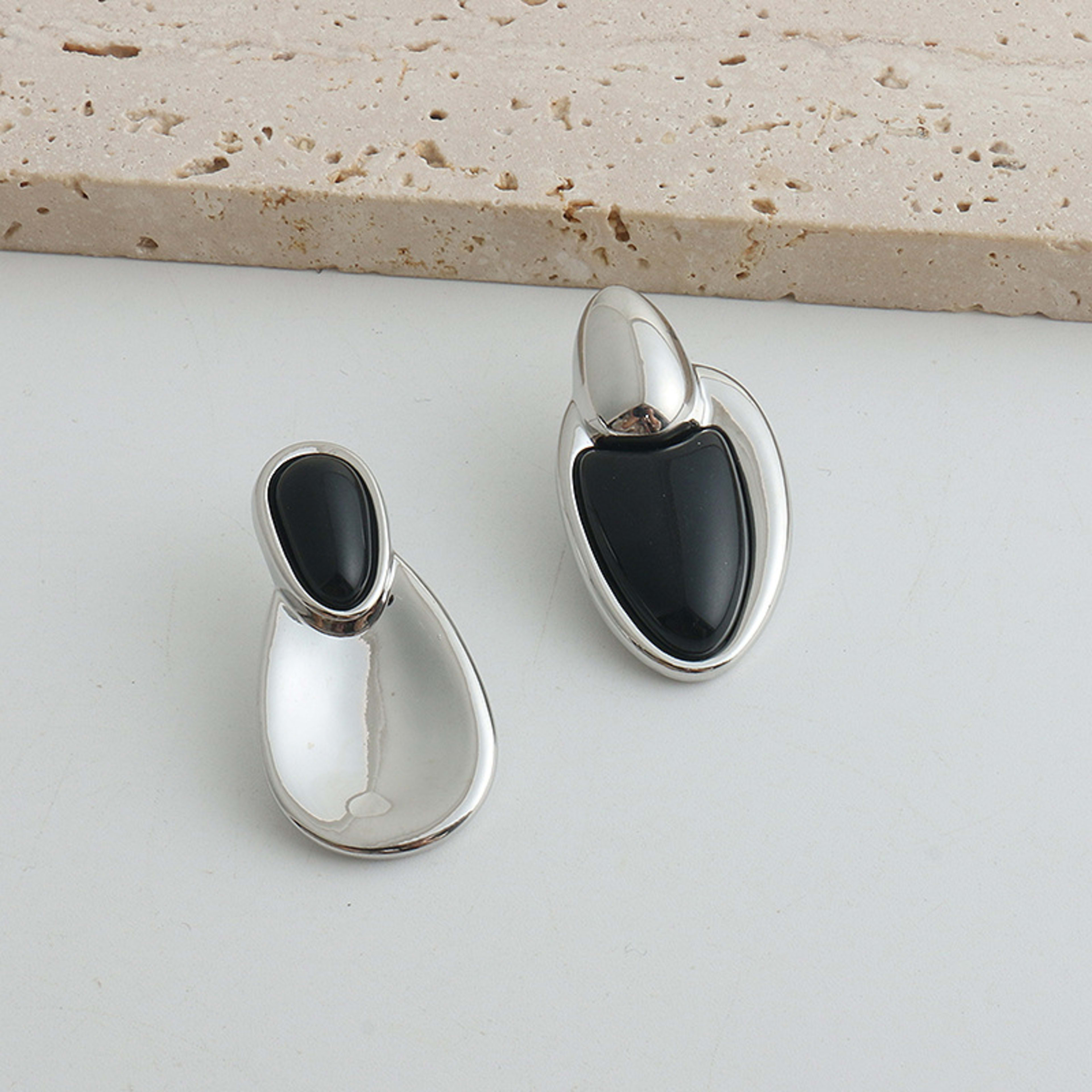 New Chinese Style Accessories Irregular Stitching Black Onyx Necklace Women 5