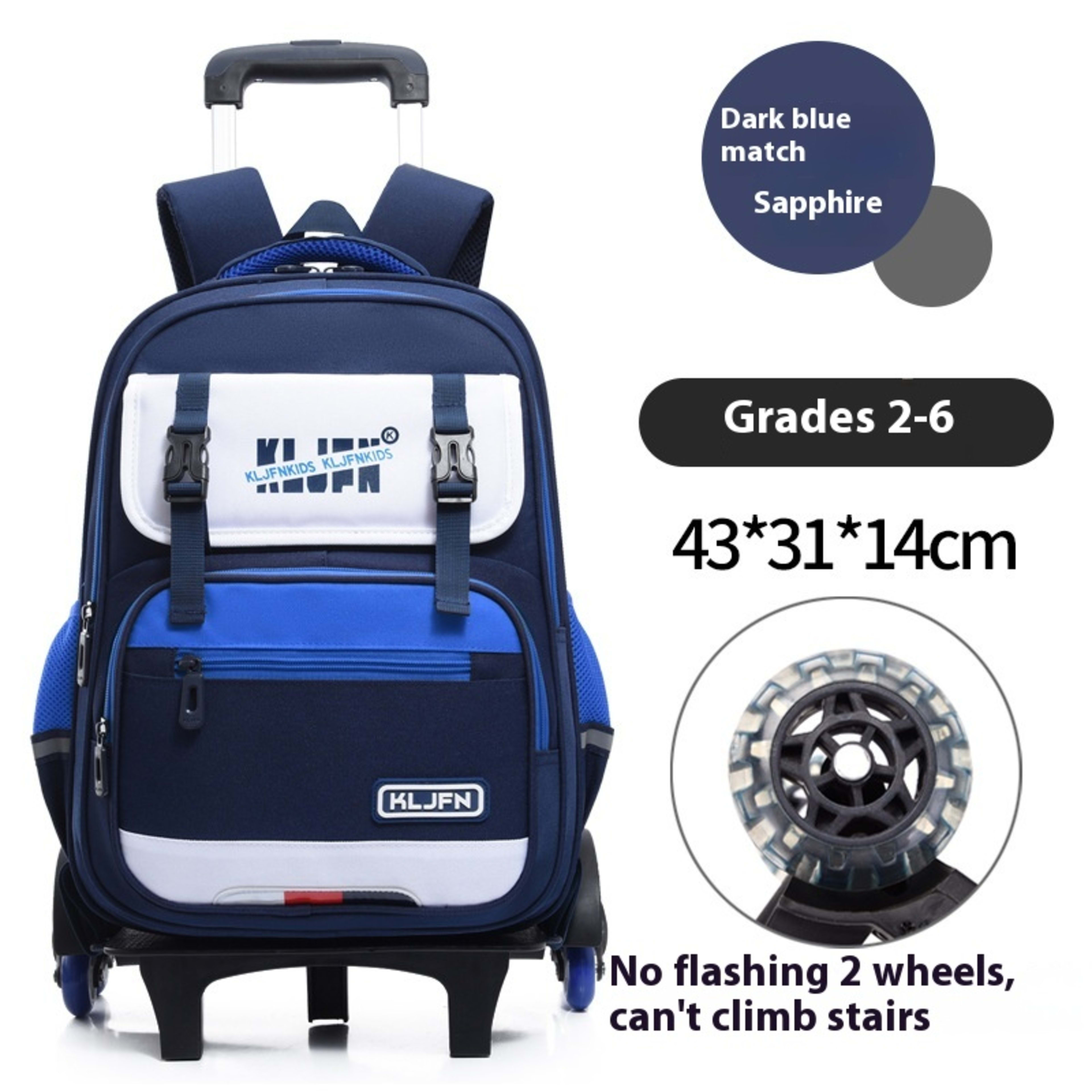 Children's Trolley Lightweight Shoulder Pad Wear-resistant Large Capacity Spine Protection Backpack Waterproof 6