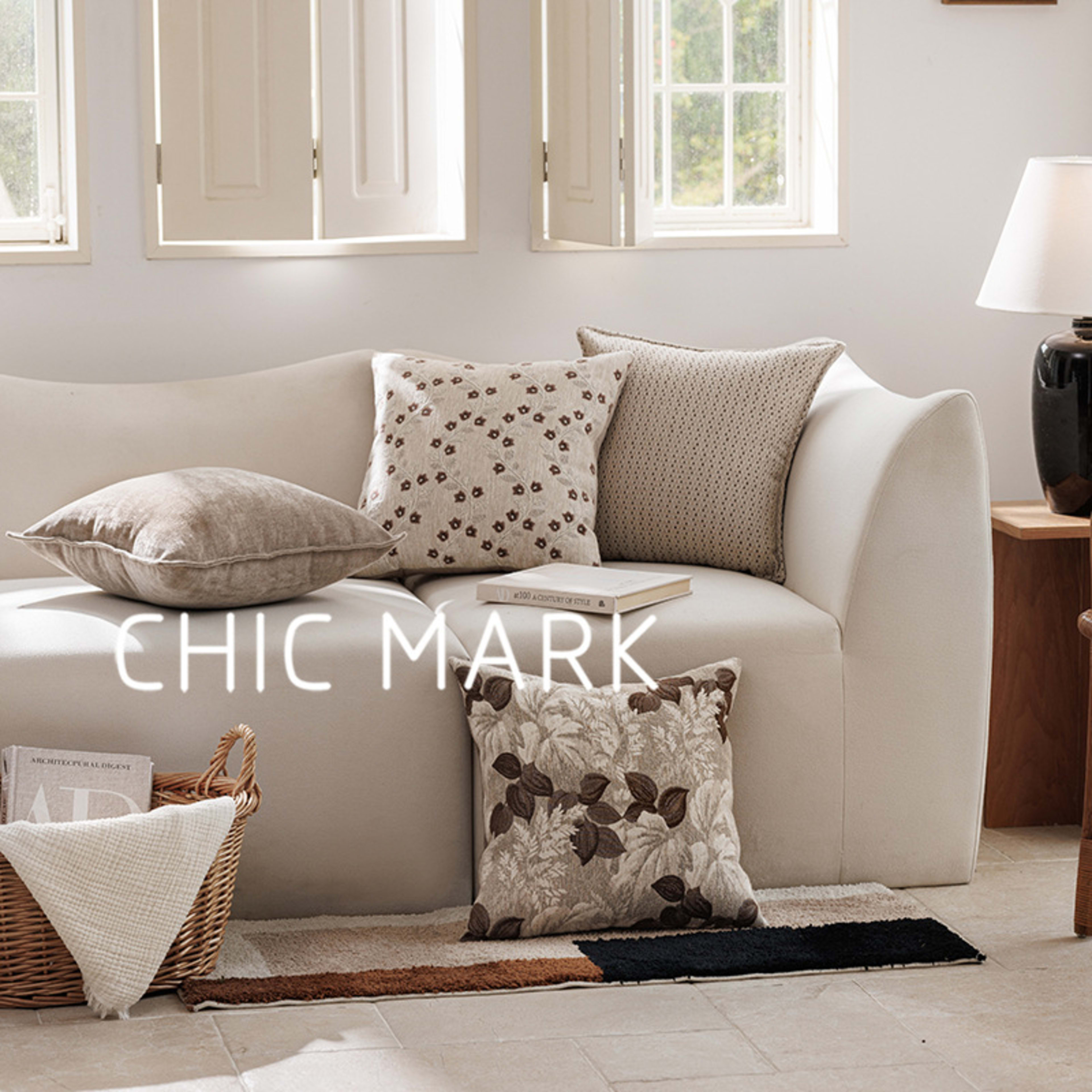 Simple Versatile Jacquard-woven Throw Pillow Square Back Cushion 2
