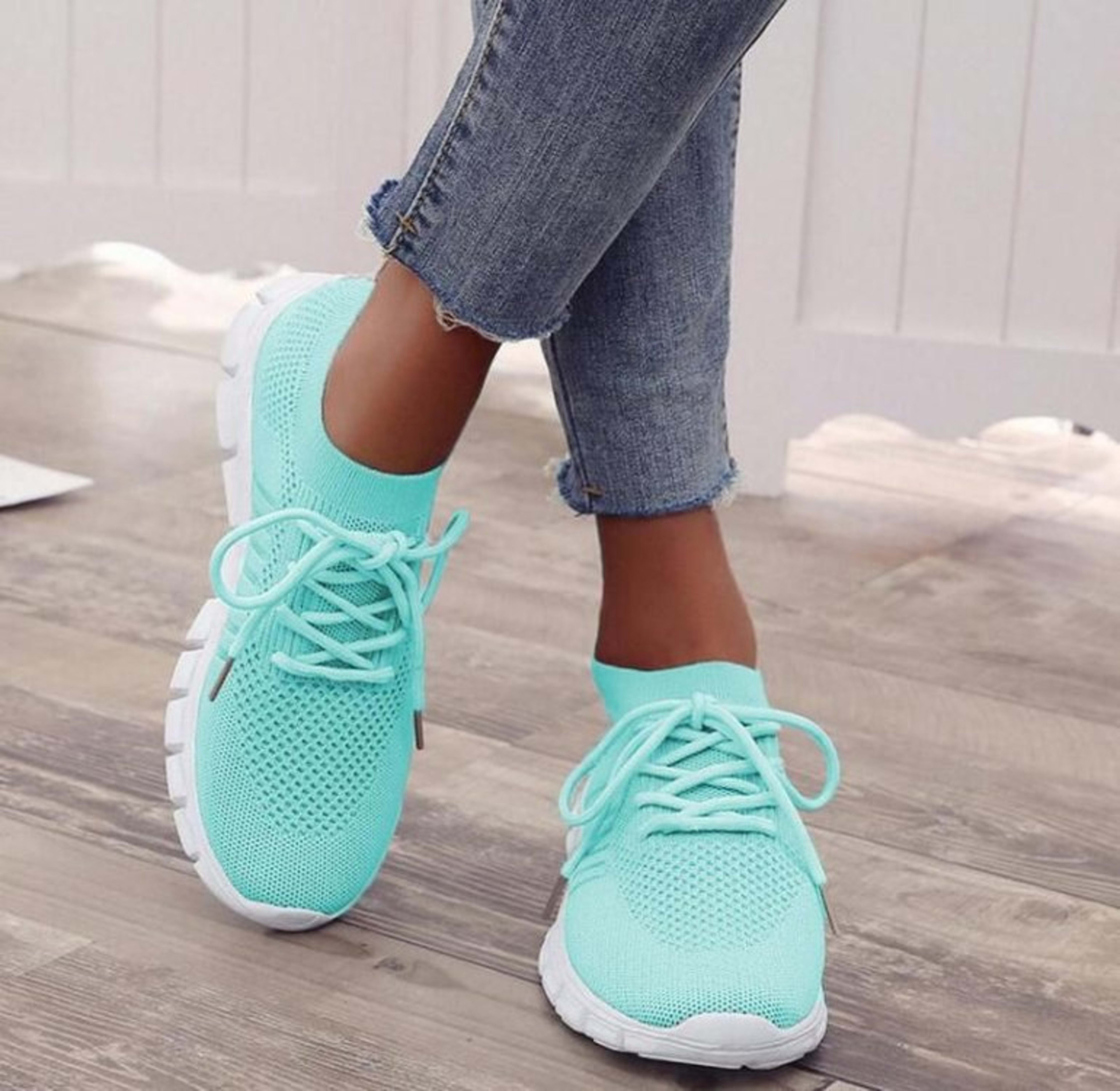 Women's Breathable Sneaker High-cut Lace-up Platform Casual Shoes 2