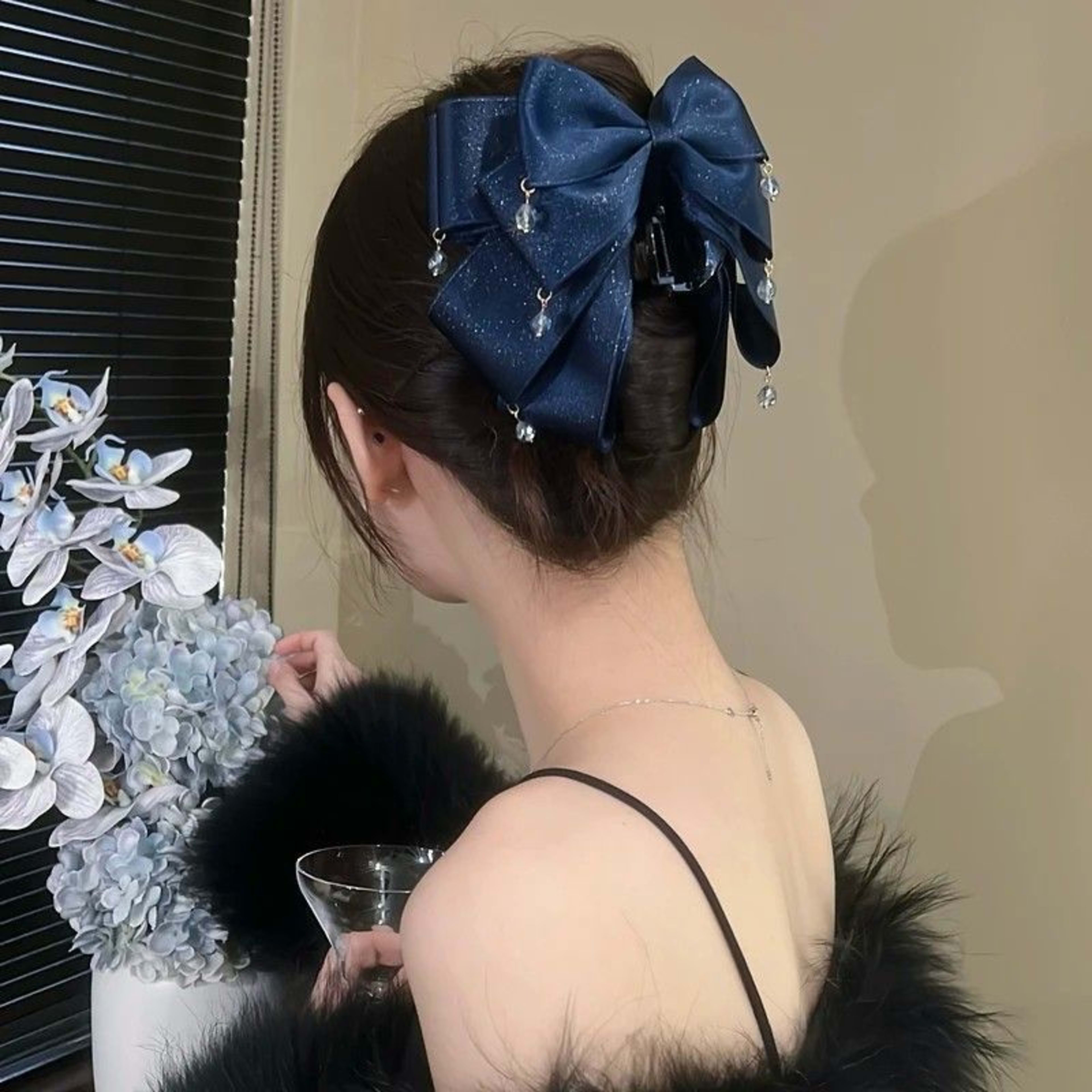 Multi-layer Butterfly Hair Clips With A Sparkling Bow 5