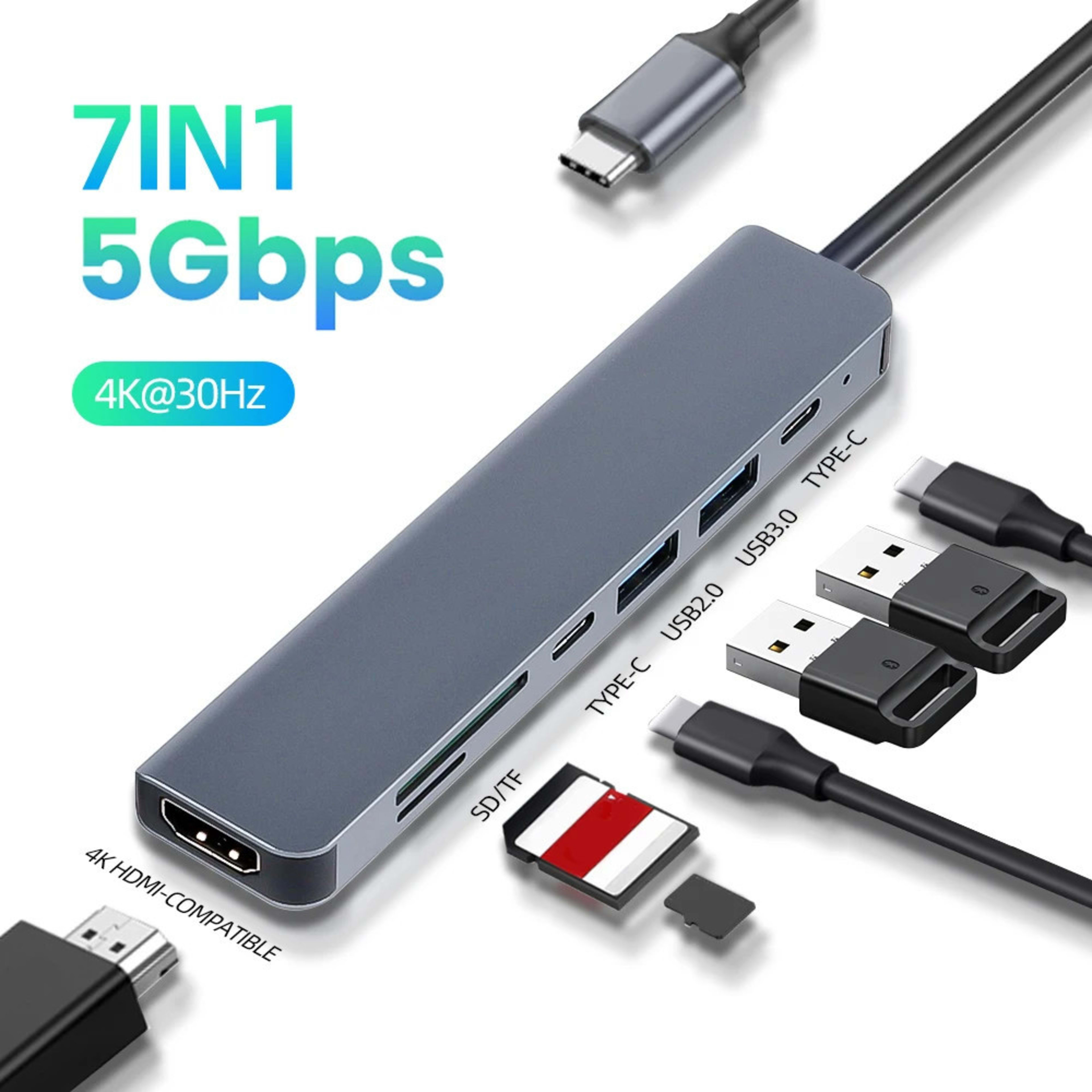 Type-C 7-in-1 Multi-port USB Hub For PCs And Laptops 2